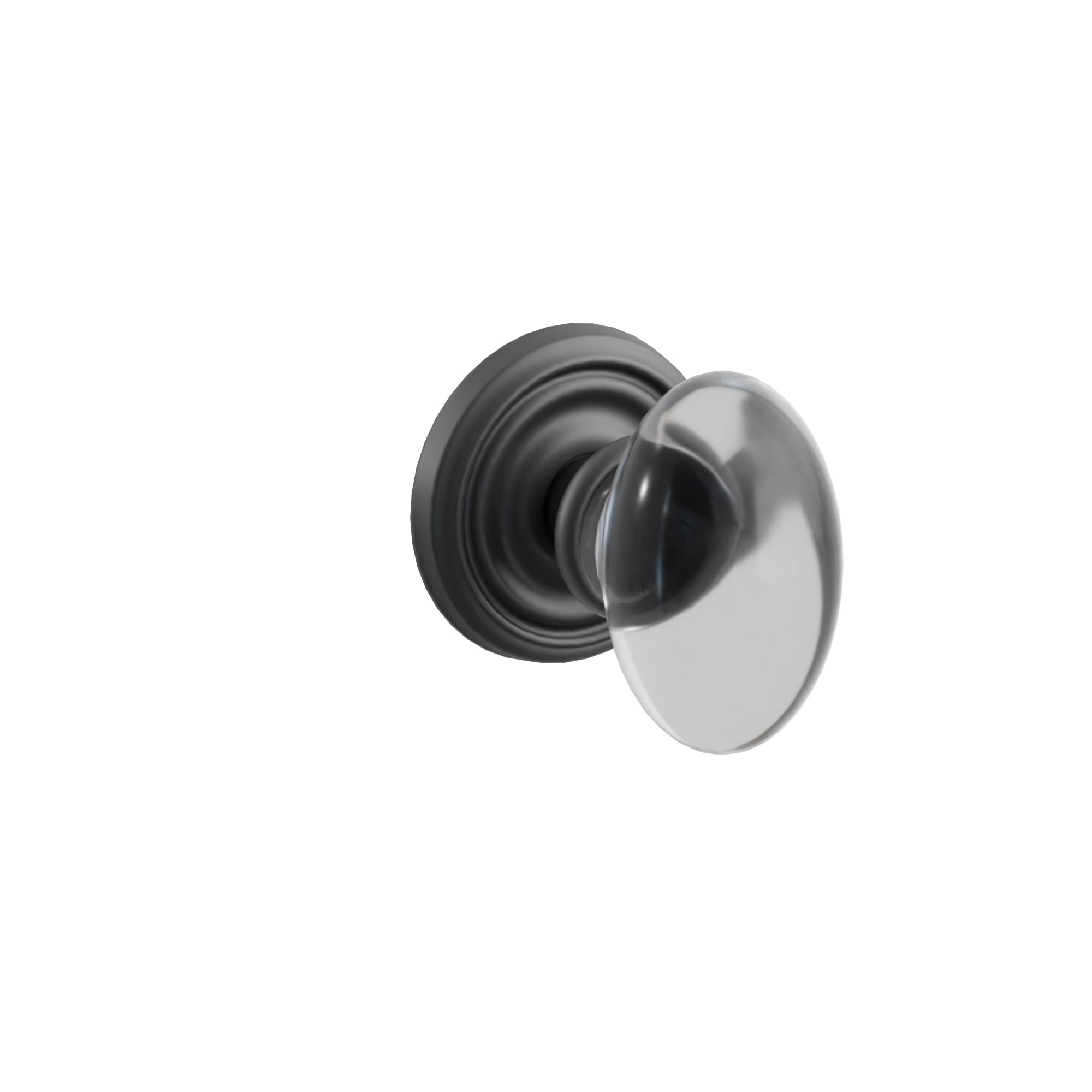 Emtek Concealed Fastener Hampton Glass Knob Set with Regular Rosette