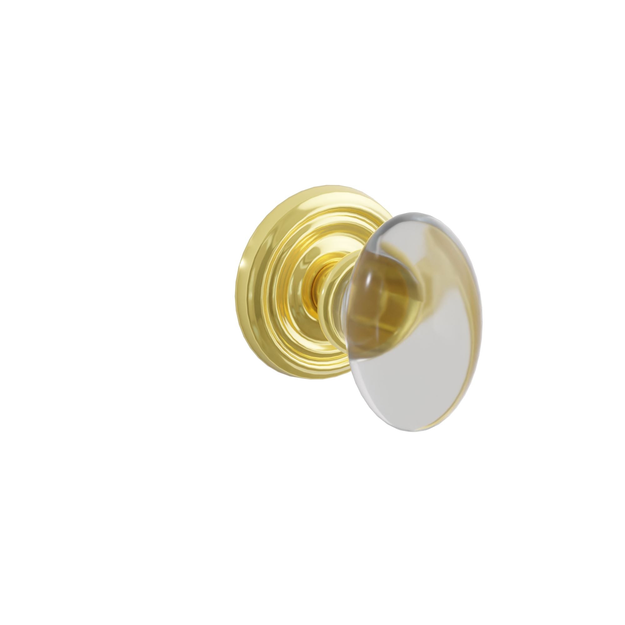 Emtek Concealed Fastener Hampton Glass Knob Set with Regular Rosette