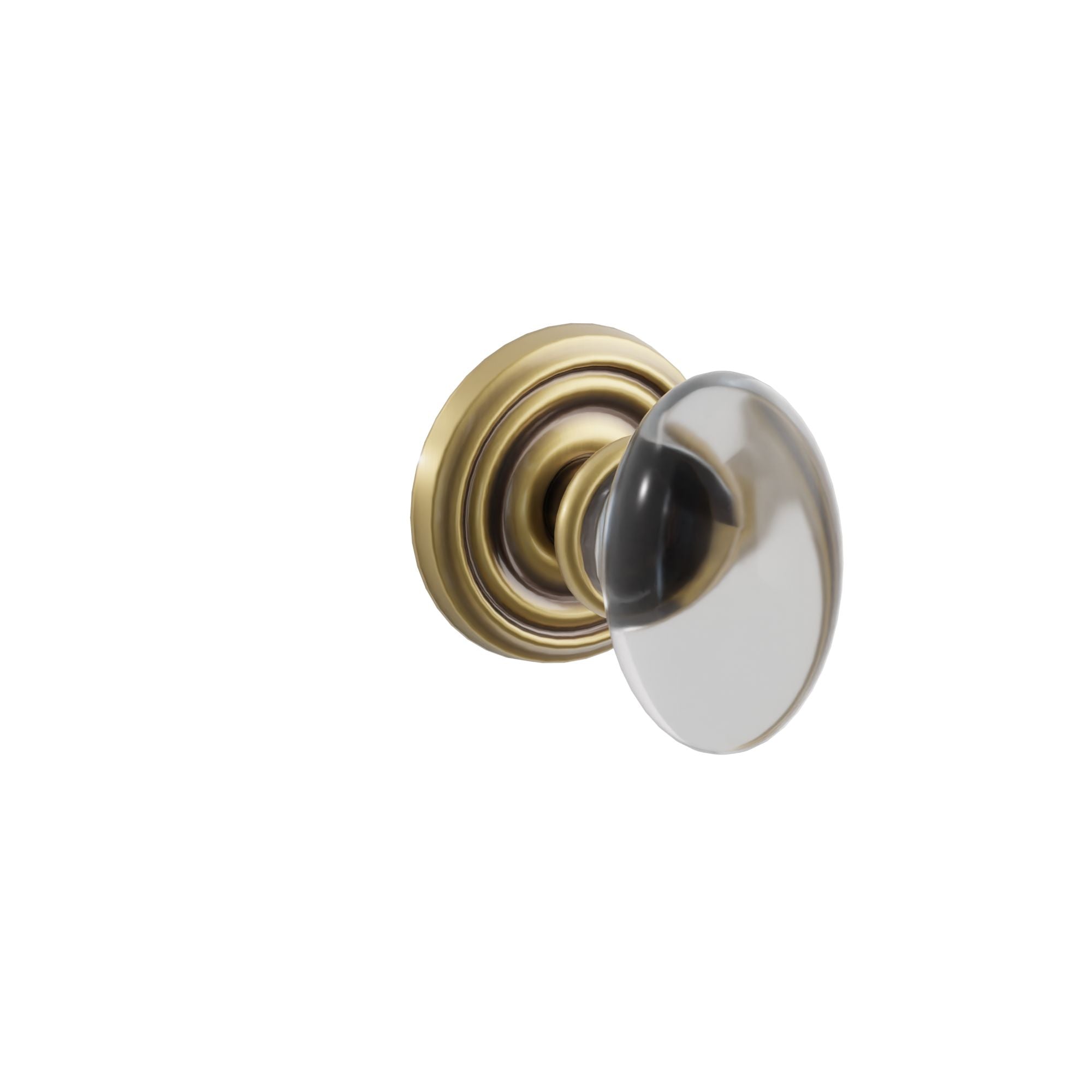 Emtek Concealed Fastener Hampton Glass Knob Set with Regular Rosette