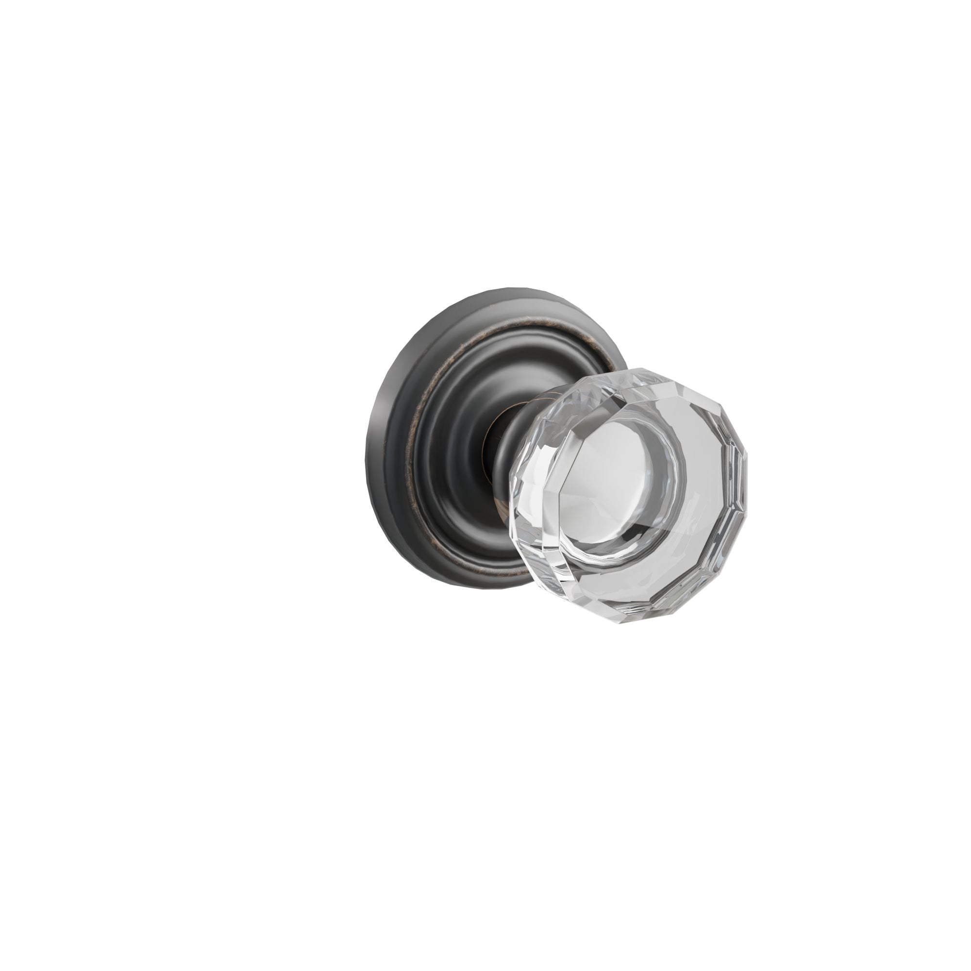 Emtek Concealed Fastener Lowell Glass Knob Set With Regular Rosette