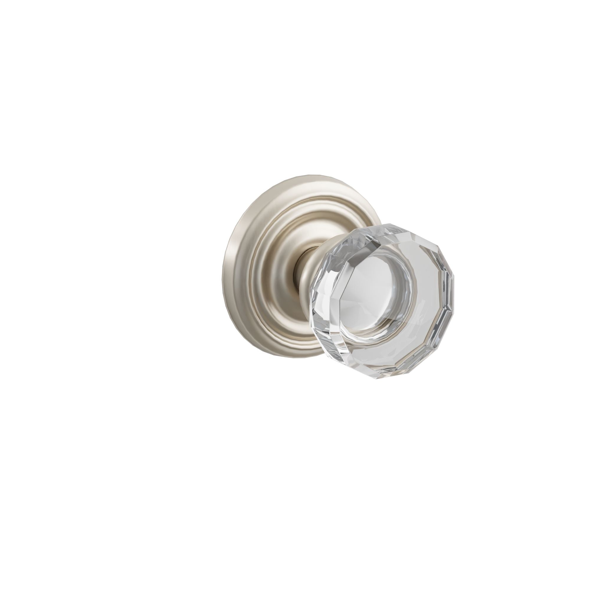 Emtek Concealed Fastener Lowell Glass Knob Set With Regular Rosette