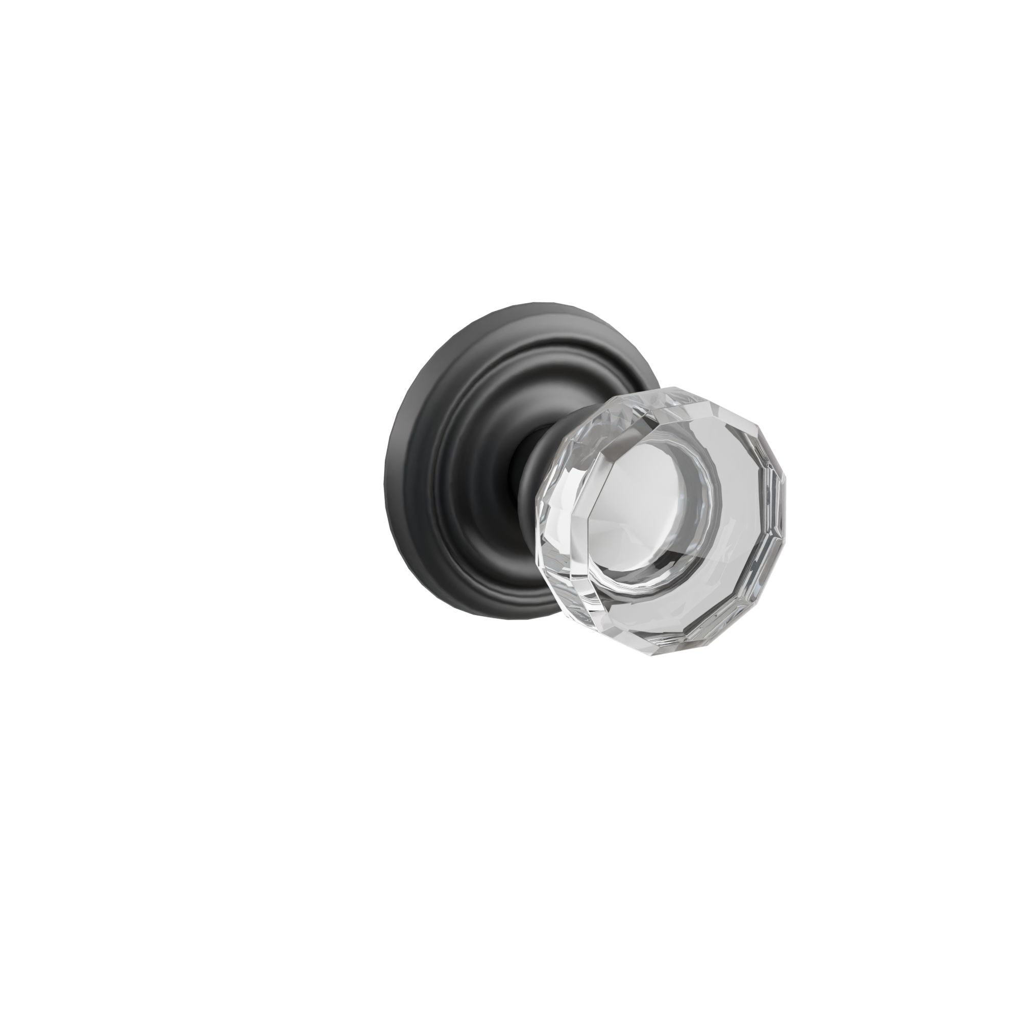 Emtek Concealed Fastener Lowell Glass Knob Set With Regular Rosette