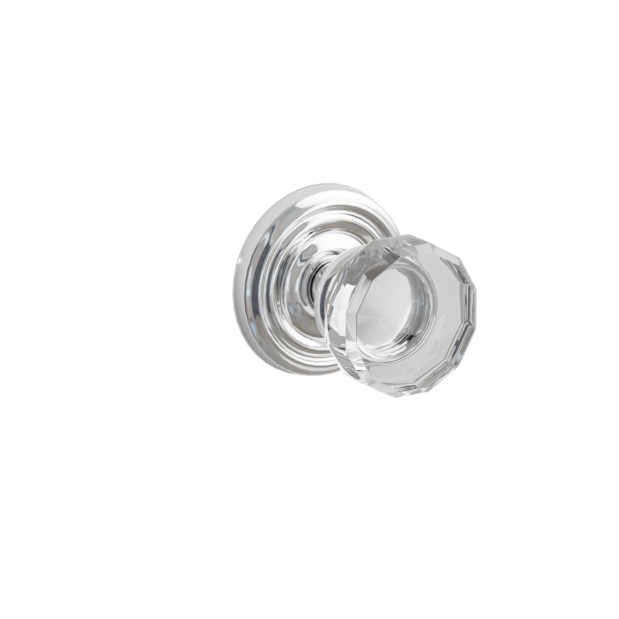 Emtek Concealed Fastener Lowell Glass Knob Set With Regular Rosette