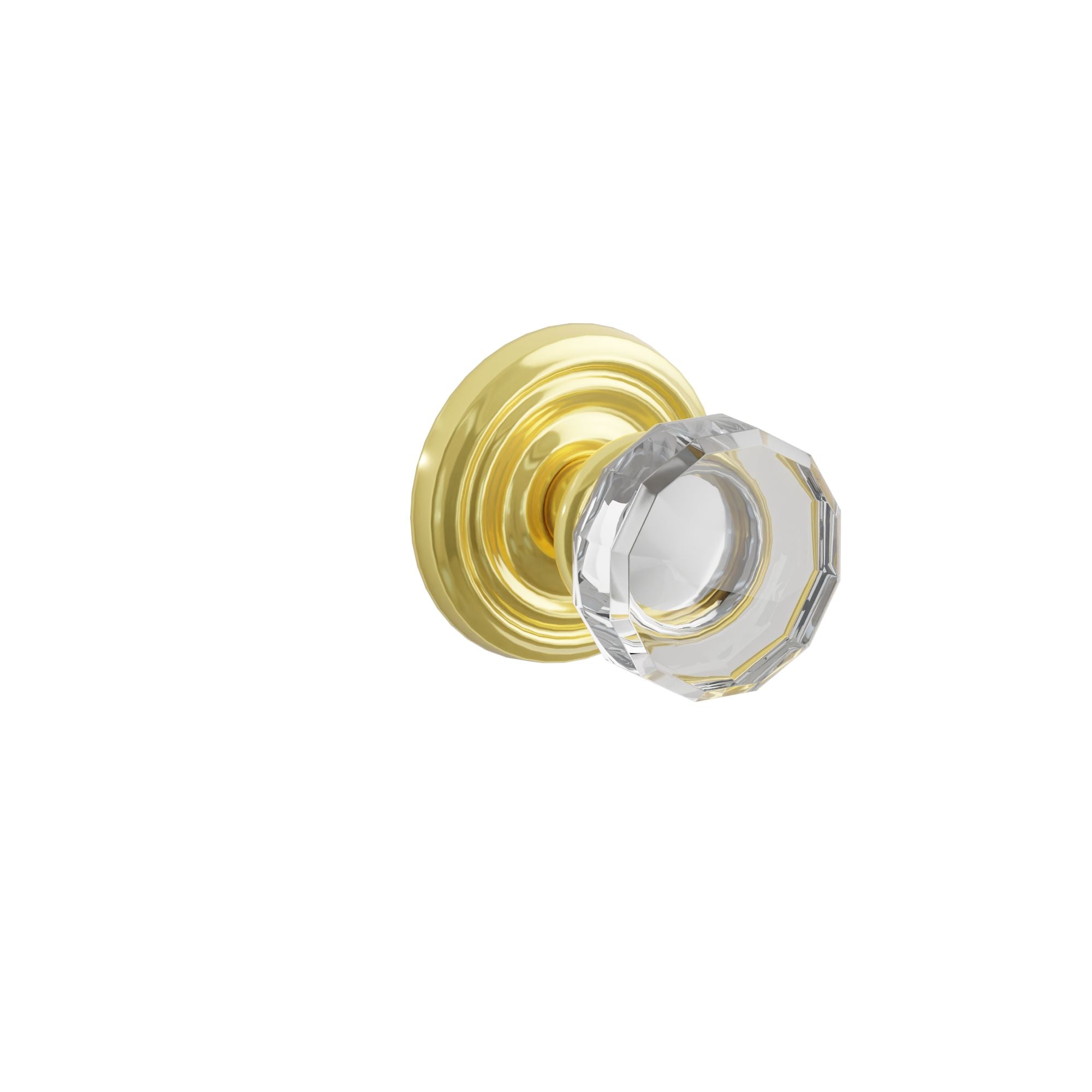 Emtek Concealed Fastener Lowell Glass Knob Set With Regular Rosette