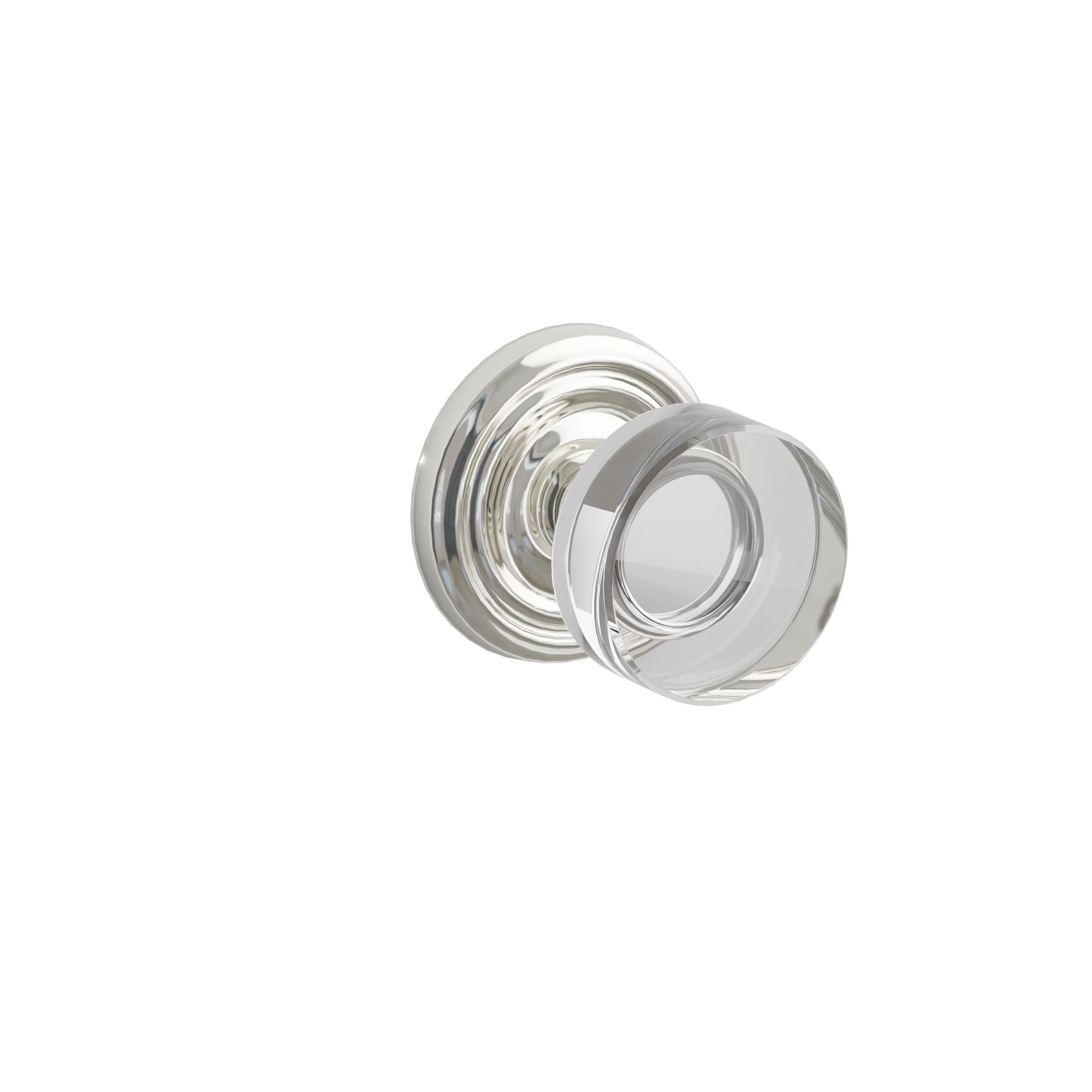 Emtek Modern Disc Glass Knob Set with Regular Rosette