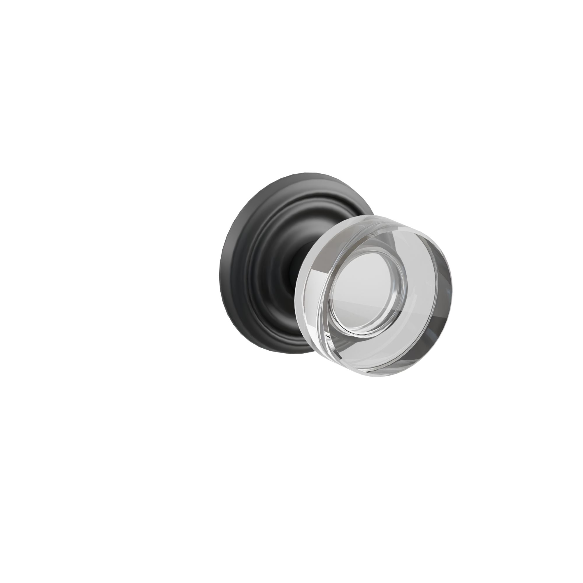 Emtek Modern Disc Glass Knob Set with Regular Rosette