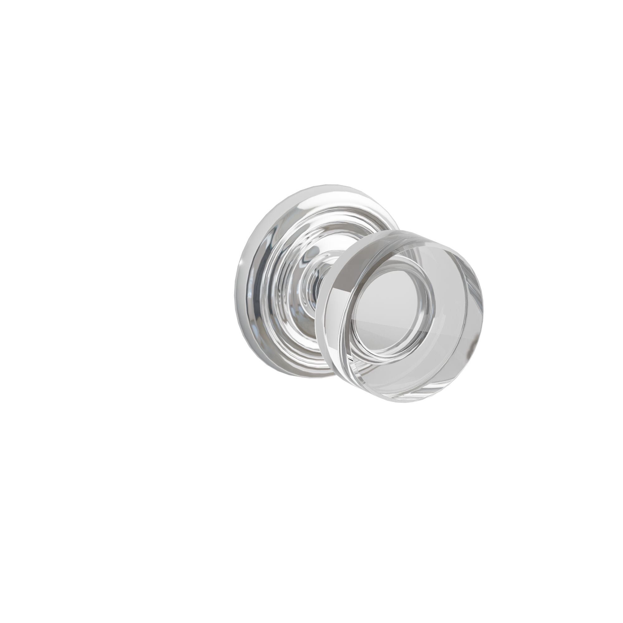 Emtek Modern Disc Glass Knob Set with Regular Rosette