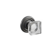 Emtek Modern Square Glass Knob Set with Regular Rosette