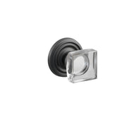 Emtek Concealed Fastener Modern Square Glass Knob Set With Regular Rosette