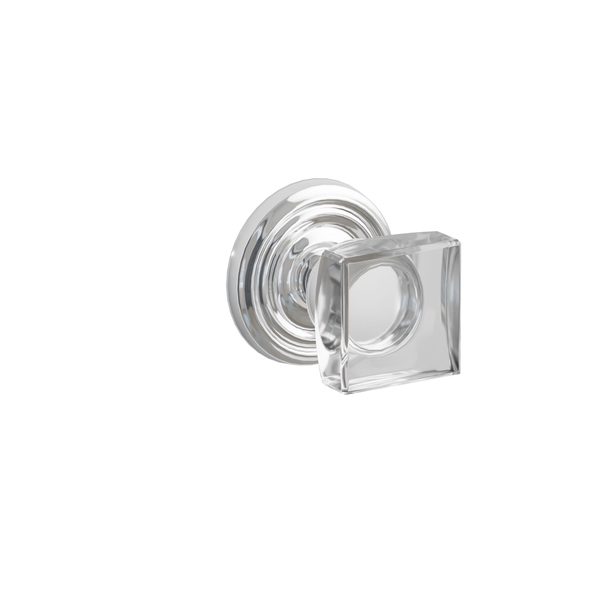 Emtek Concealed Fastener Modern Square Glass Knob Set With Regular Rosette