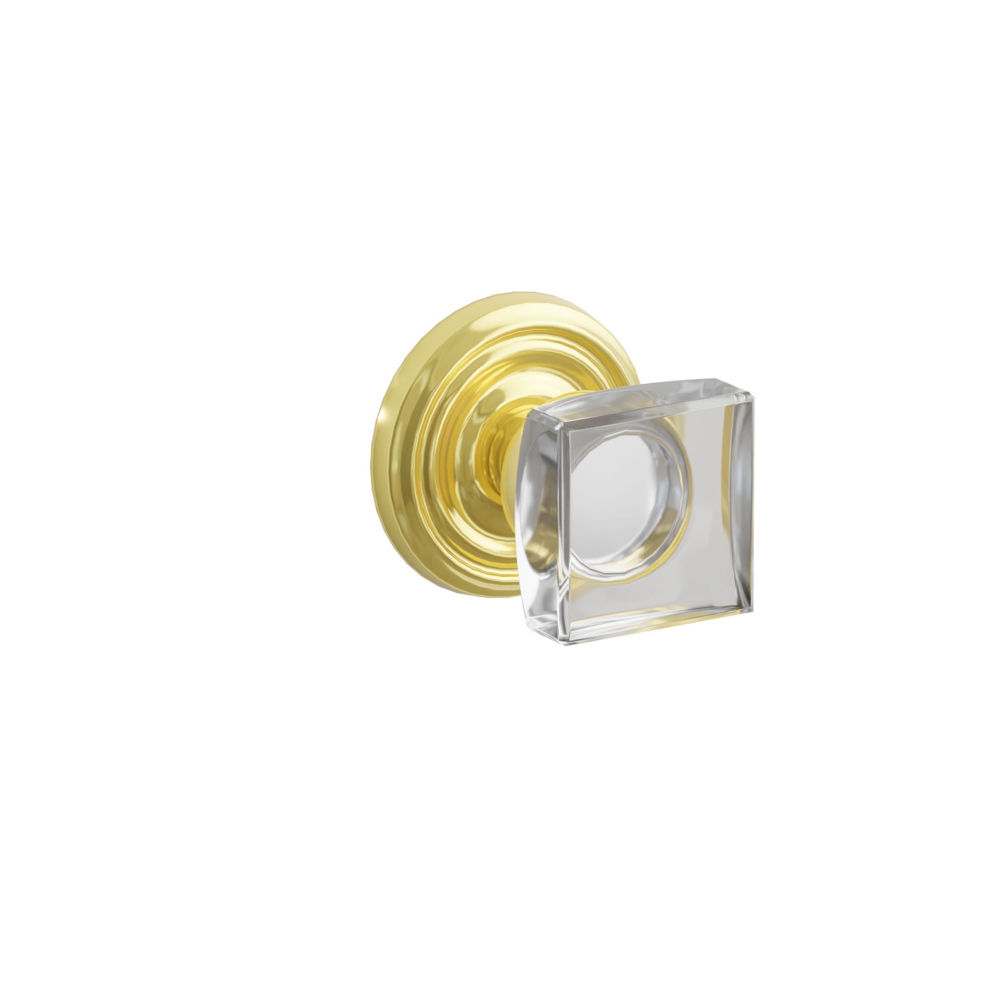 Emtek Concealed Fastener Modern Square Glass Knob Set With Regular Rosette