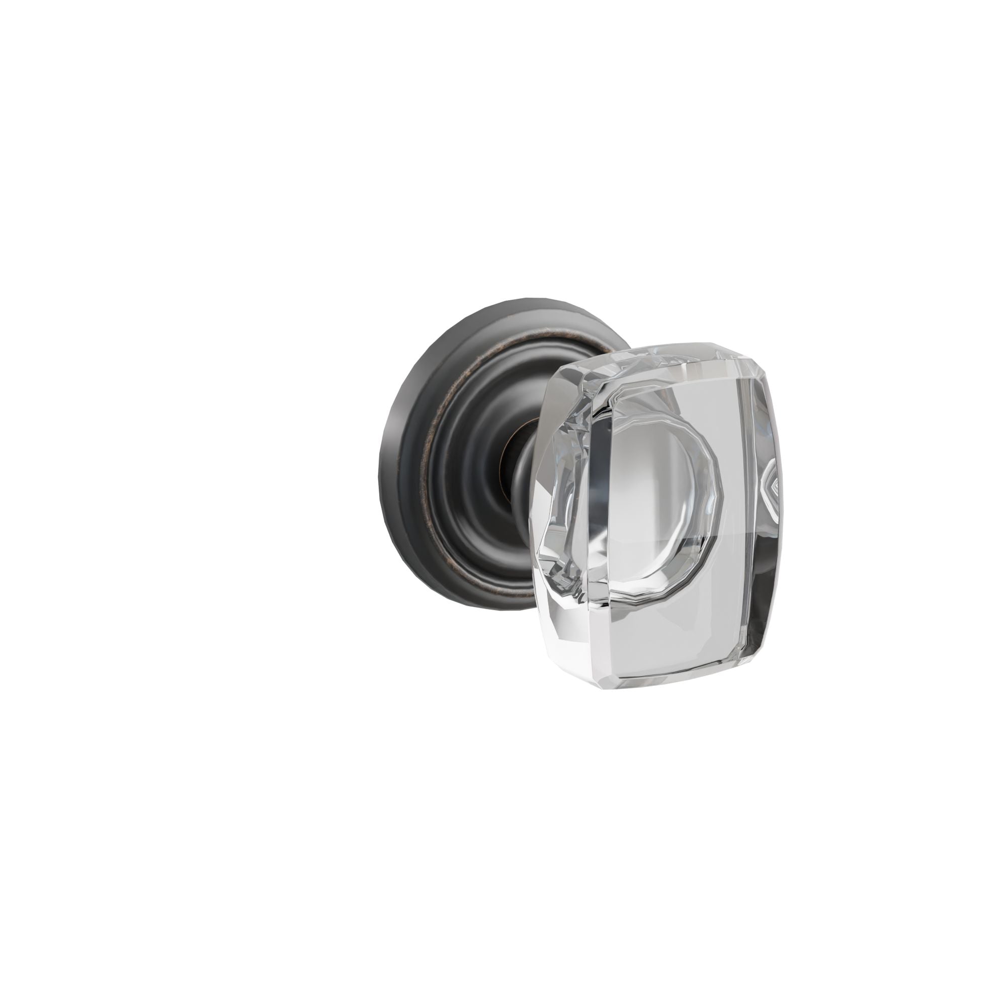 Emtek Concealed Fastener Windsor Glass Knob Set With Regular Rosette