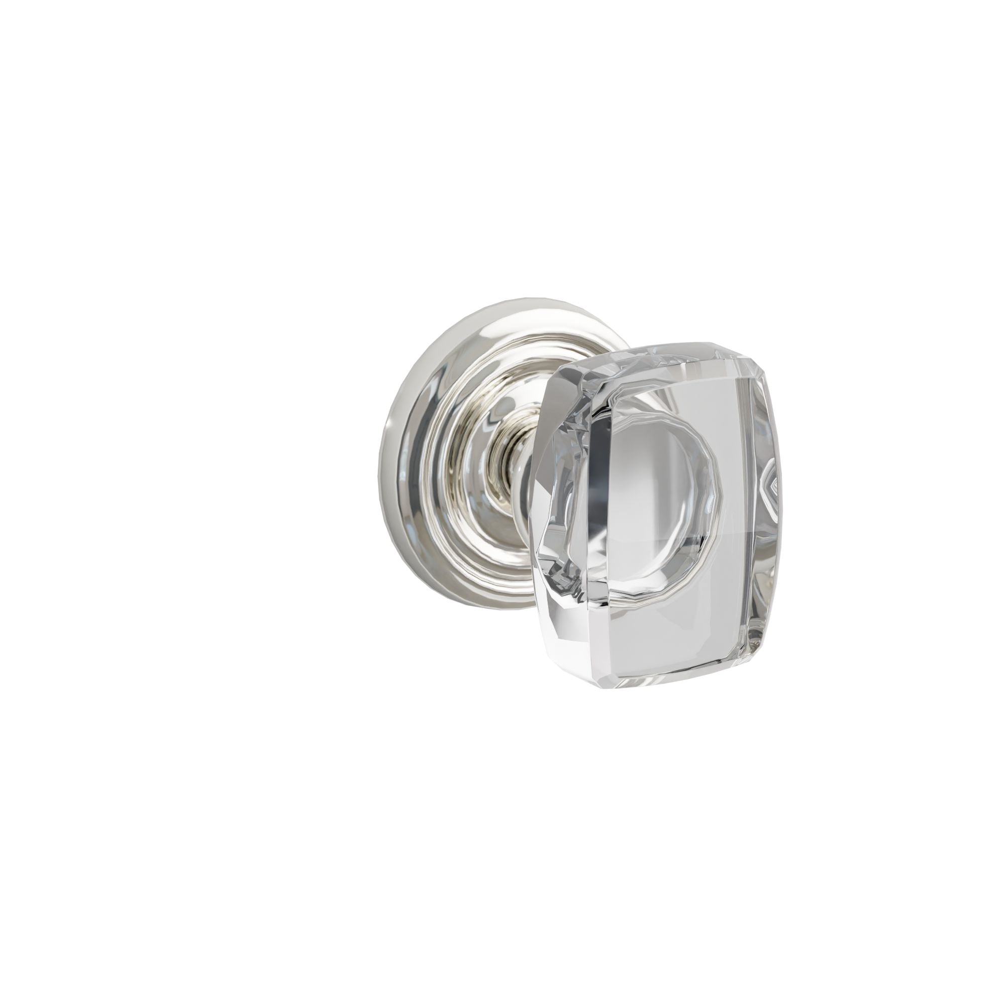 Emtek Concealed Fastener Windsor Glass Knob Set With Regular Rosette