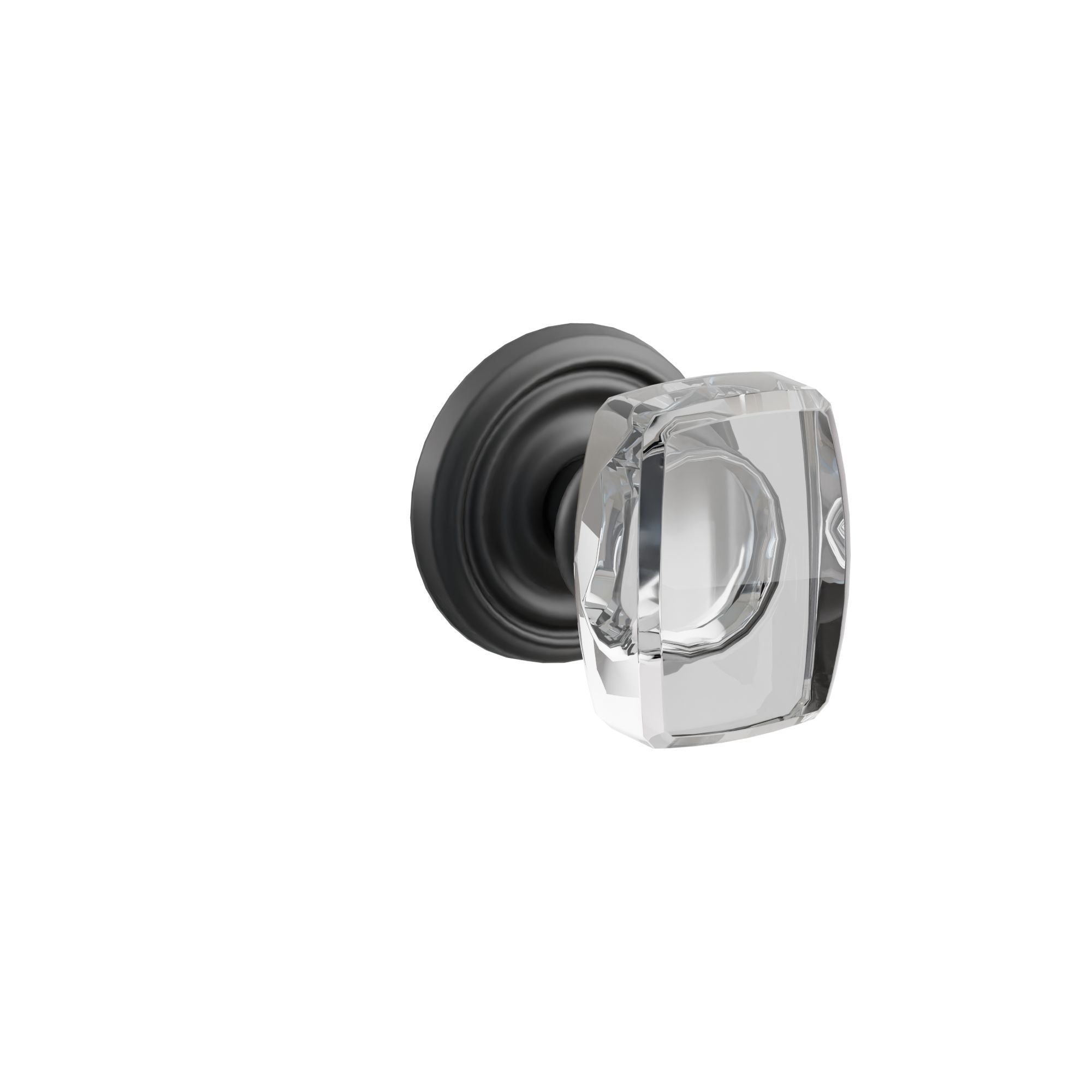 Emtek Concealed Fastener Windsor Glass Knob Set With Regular Rosette