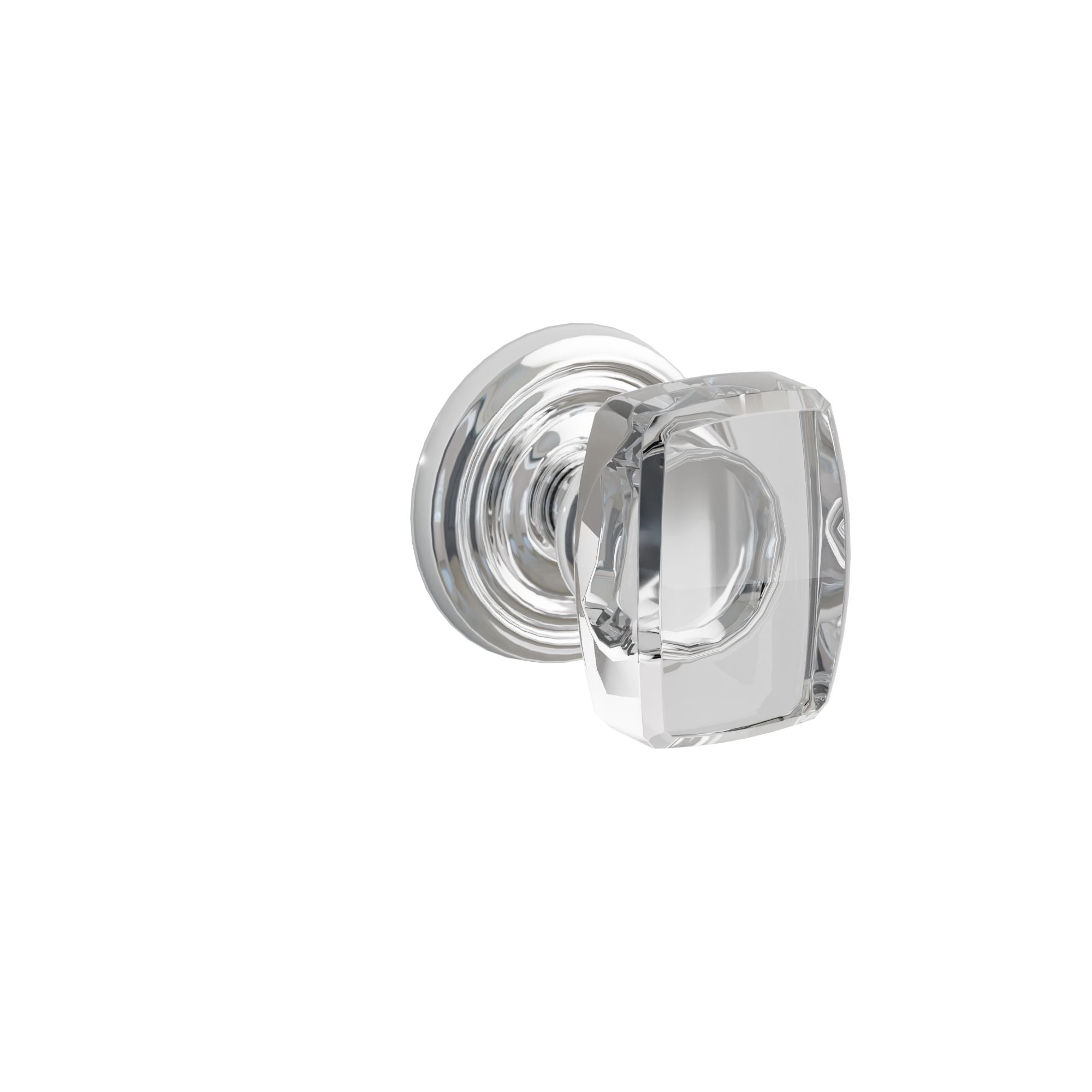 Emtek Concealed Fastener Windsor Glass Knob Set With Regular Rosette