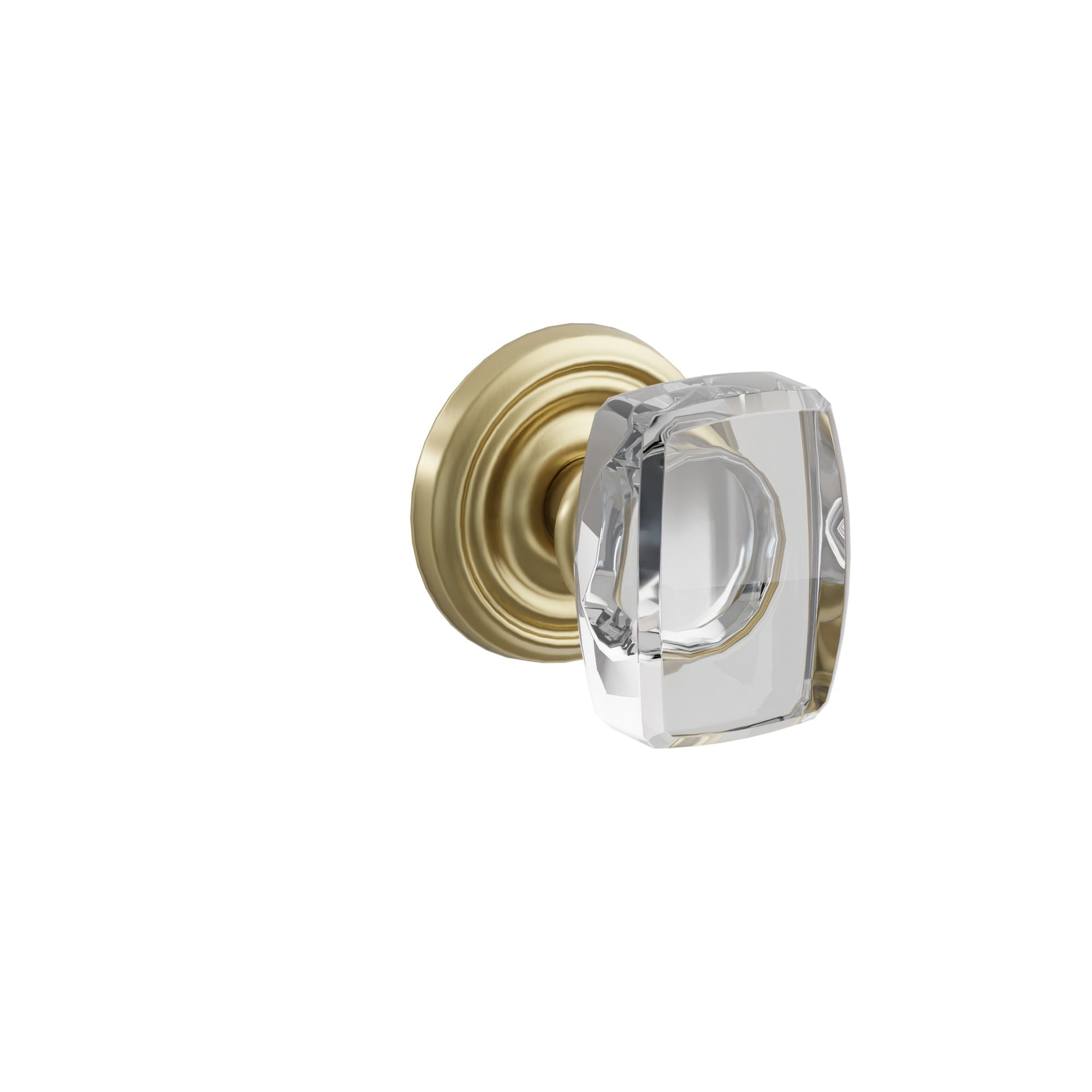 Emtek Concealed Fastener Windsor Glass Knob Set With Regular Rosette