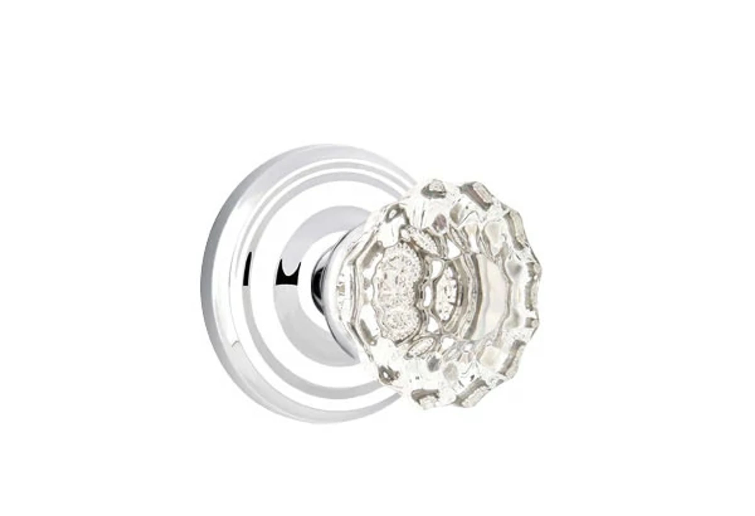 Emtek Astoria Glass Knob Set with Regular Rosette