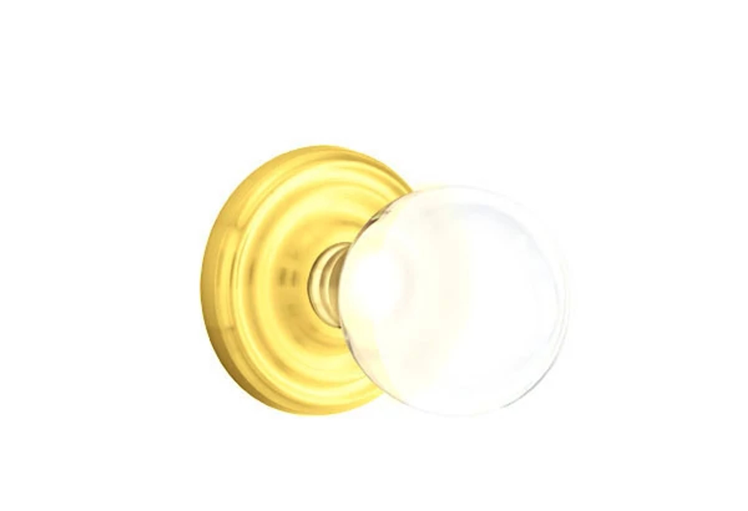 Emtek Concealed Fastener Bristol Glass Knob Set with Regular Rosette