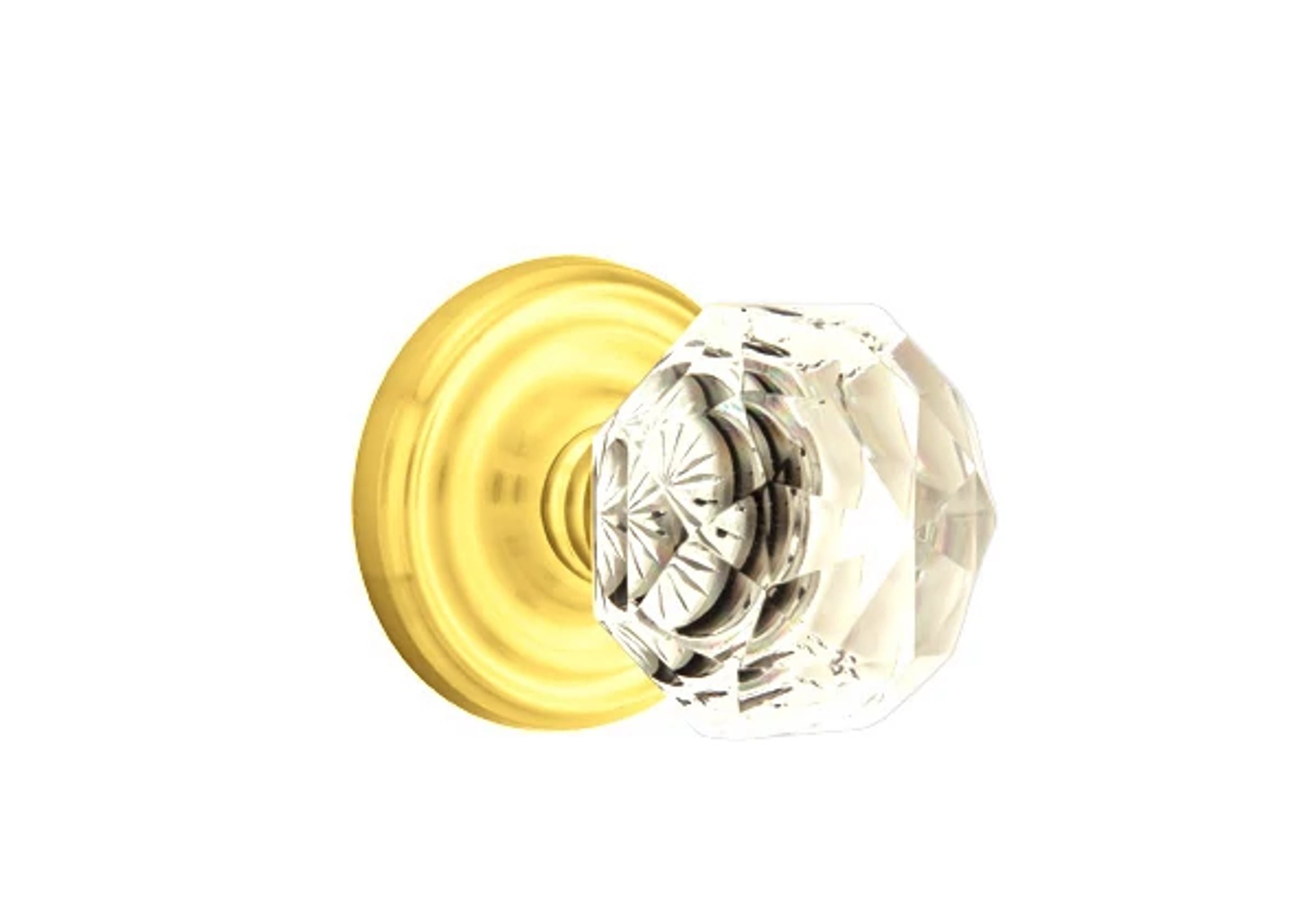 Emtek Diamond Glass Knob Set with Regular Rosette