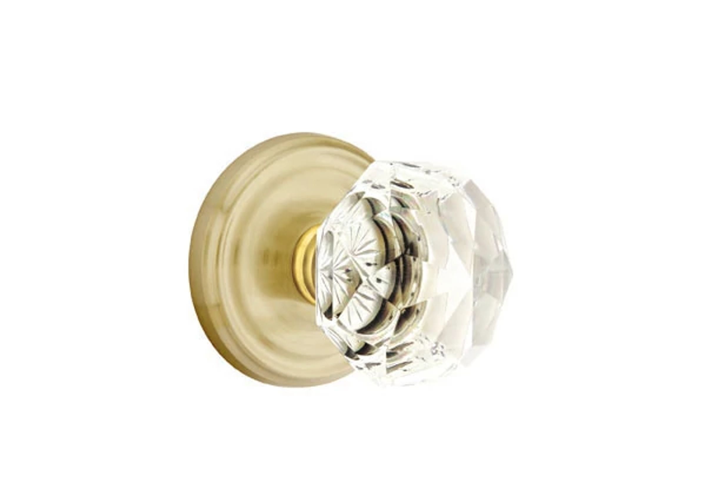 Emtek Diamond Glass Knob Set with Regular Rosette