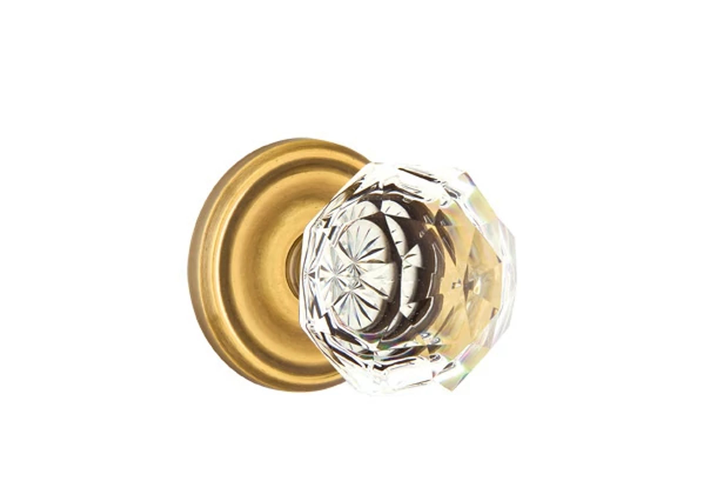 Emtek Concealed Fastener Diamond Glass Knob Set with Regular Rosette