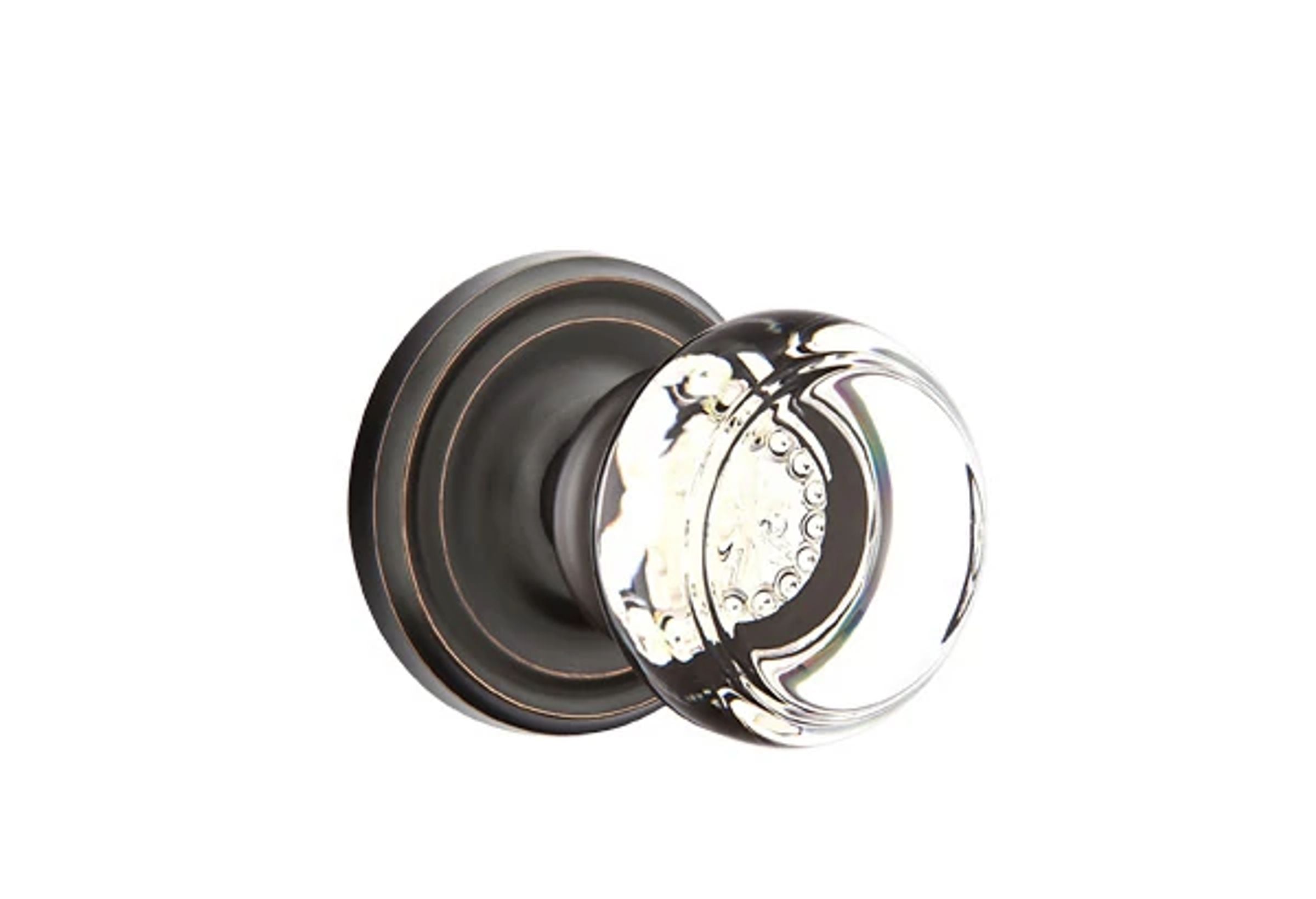 Emtek Georgetown Glass Knob Set with Regular Rosette