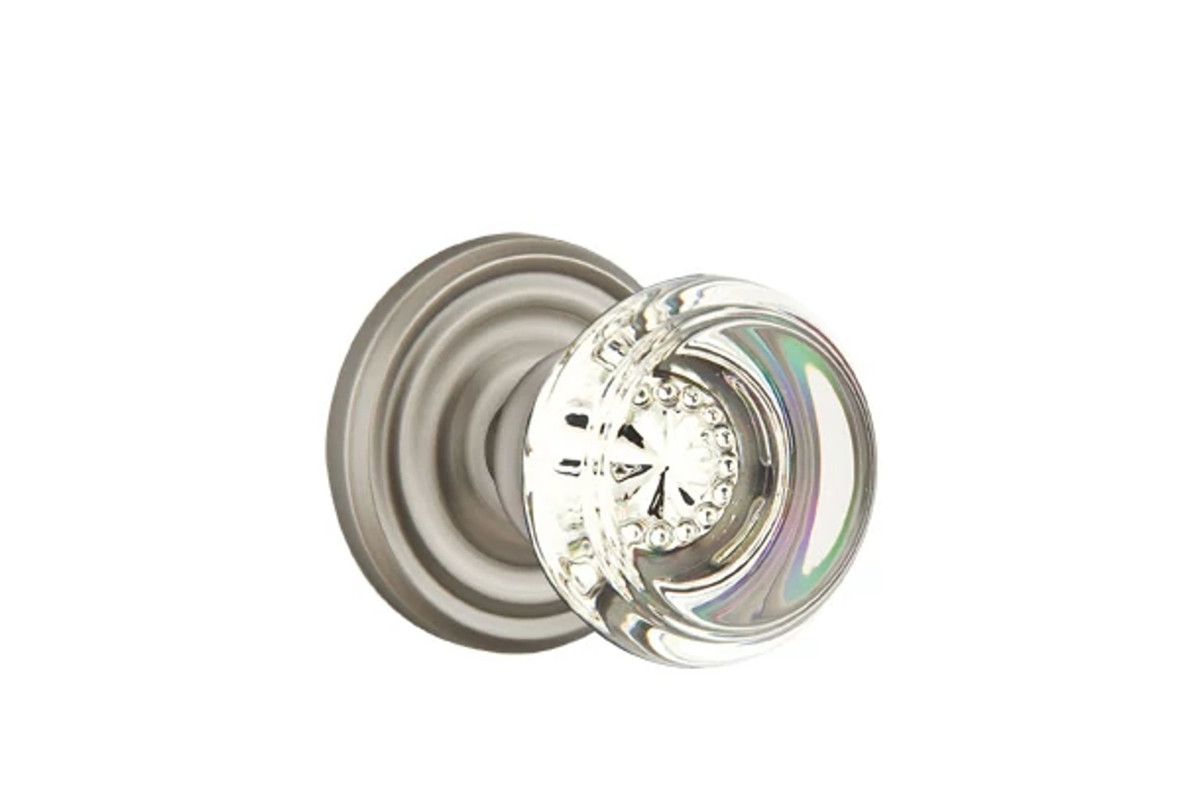 Emtek Concealed Fastener Georgetown Glass Knob Set with Regular Rosette