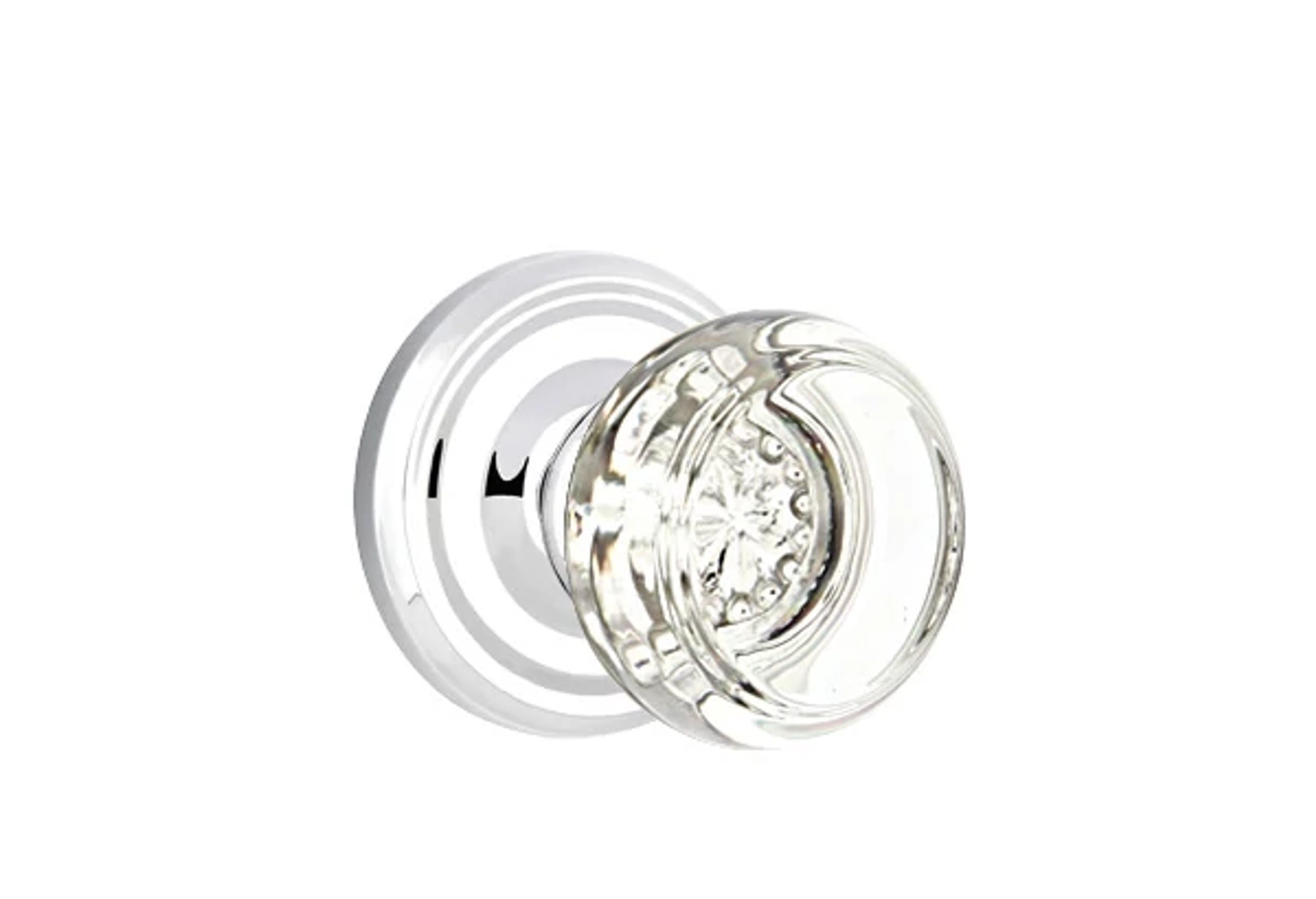 Emtek Georgetown Glass Knob Set with Regular Rosette