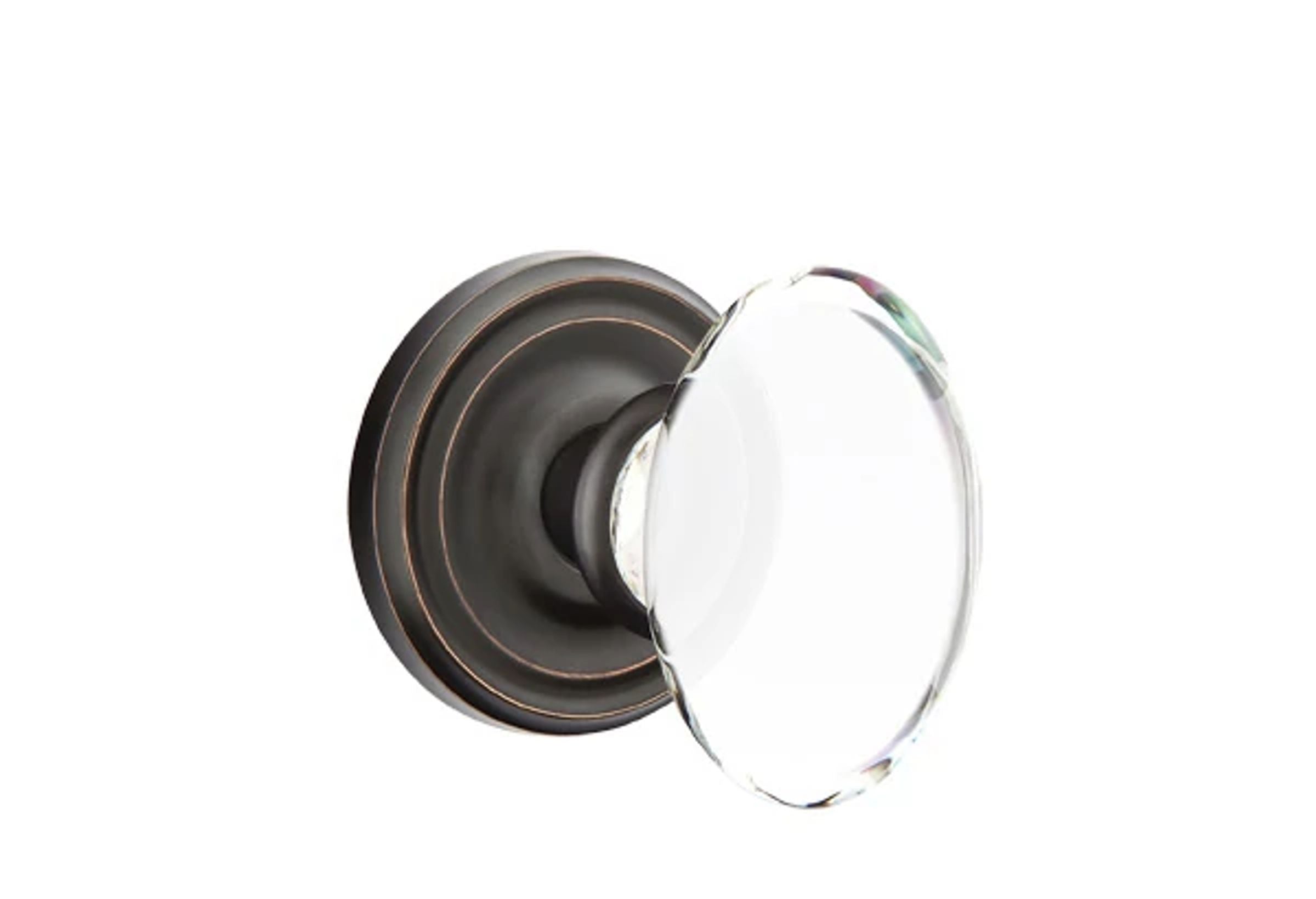 Emtek Concealed Fastener Hampton Glass Knob Set with Regular Rosette