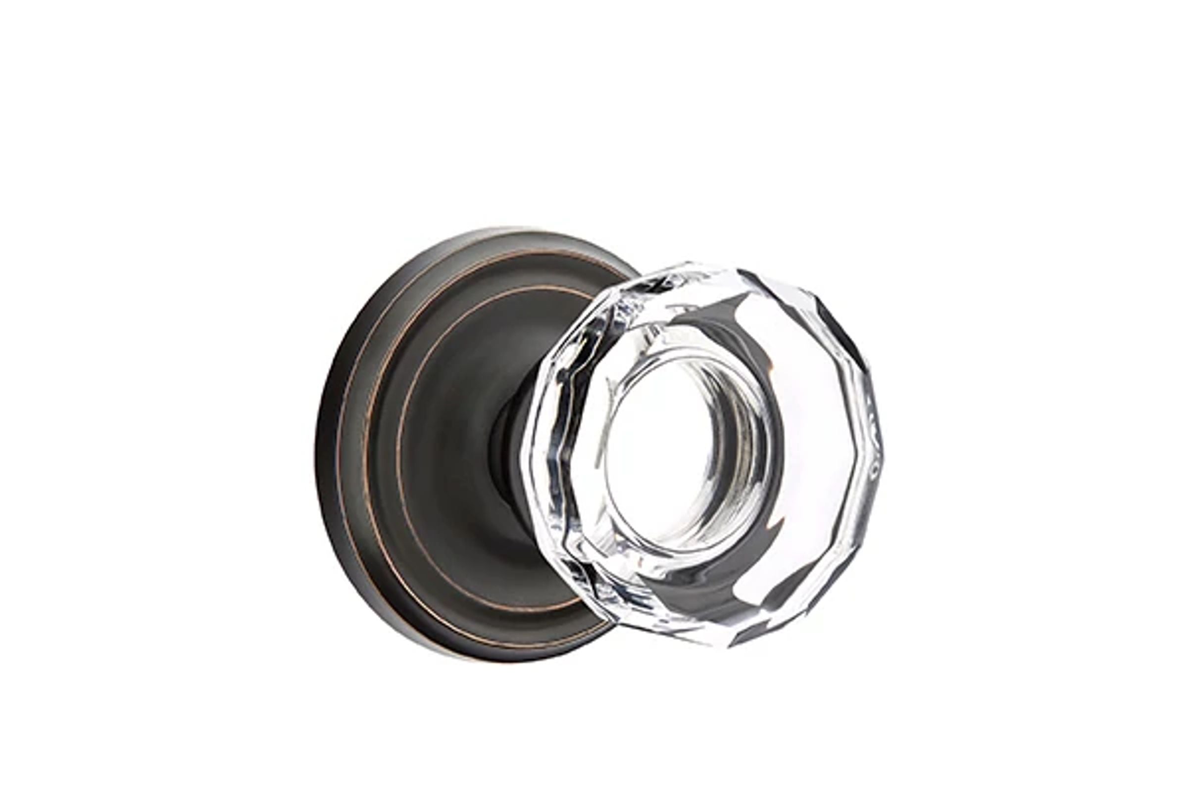 Emtek Lowell Glass Knob Set with Regular Rosette