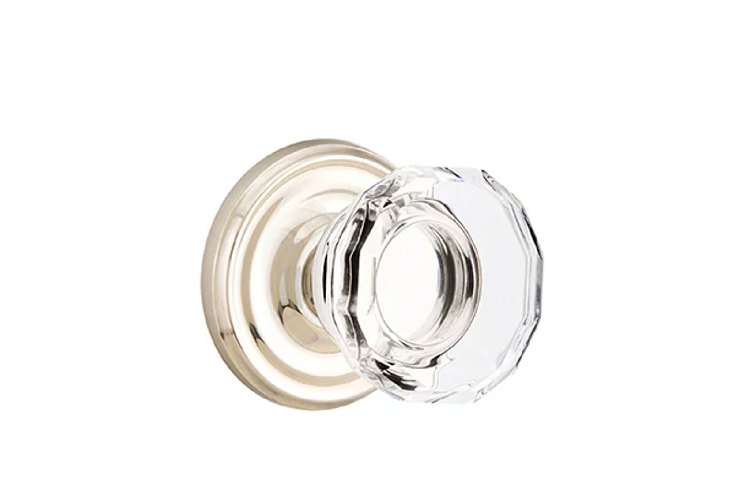 Emtek Lowell Glass Knob Set with Regular Rosette