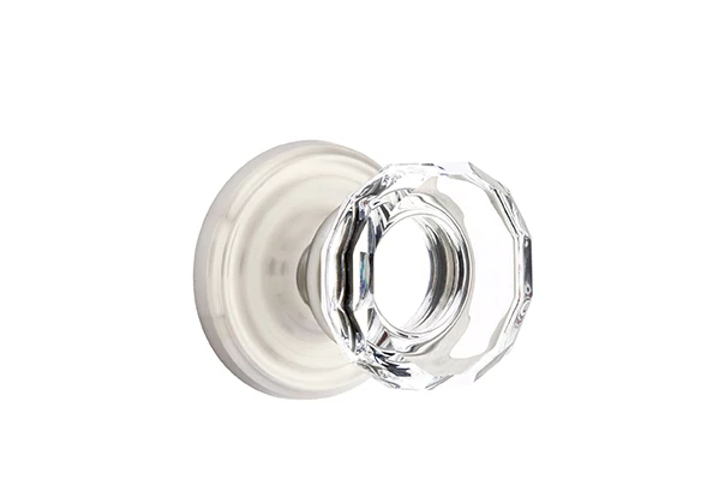 Emtek Concealed Fastener Lowell Glass Knob Set with Regular Rosette