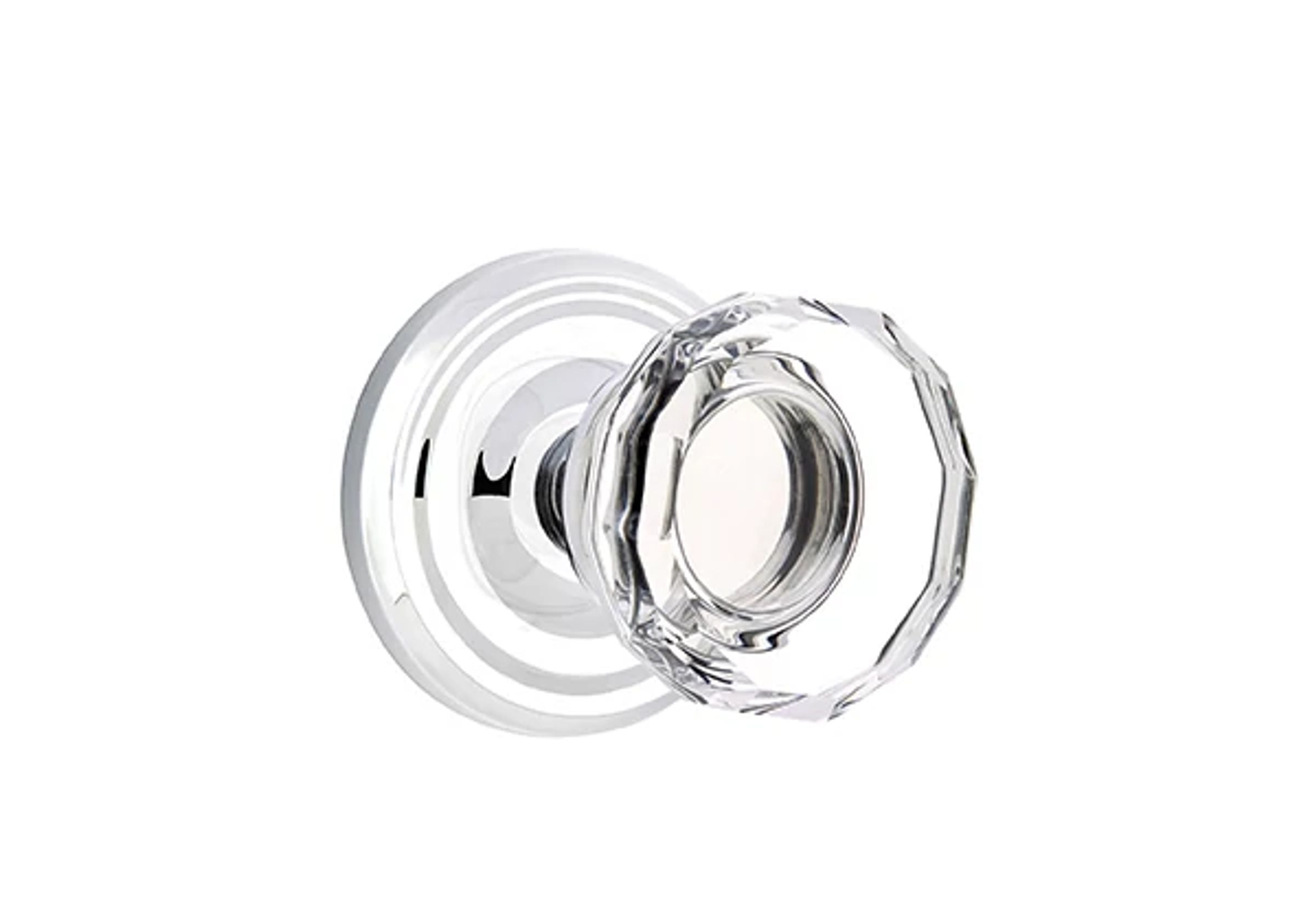 Emtek Concealed Fastener Lowell Glass Knob Set with Regular Rosette