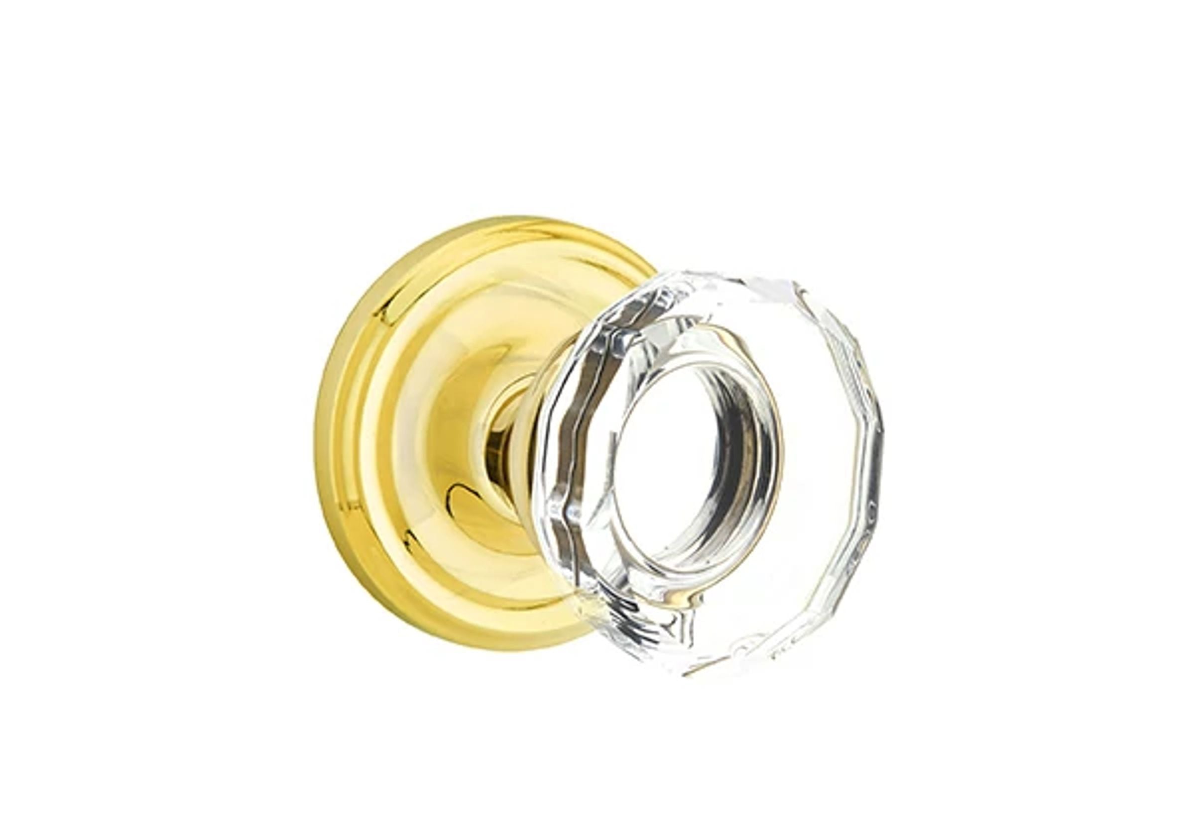 Emtek Concealed Fastener Lowell Glass Knob Set with Regular Rosette