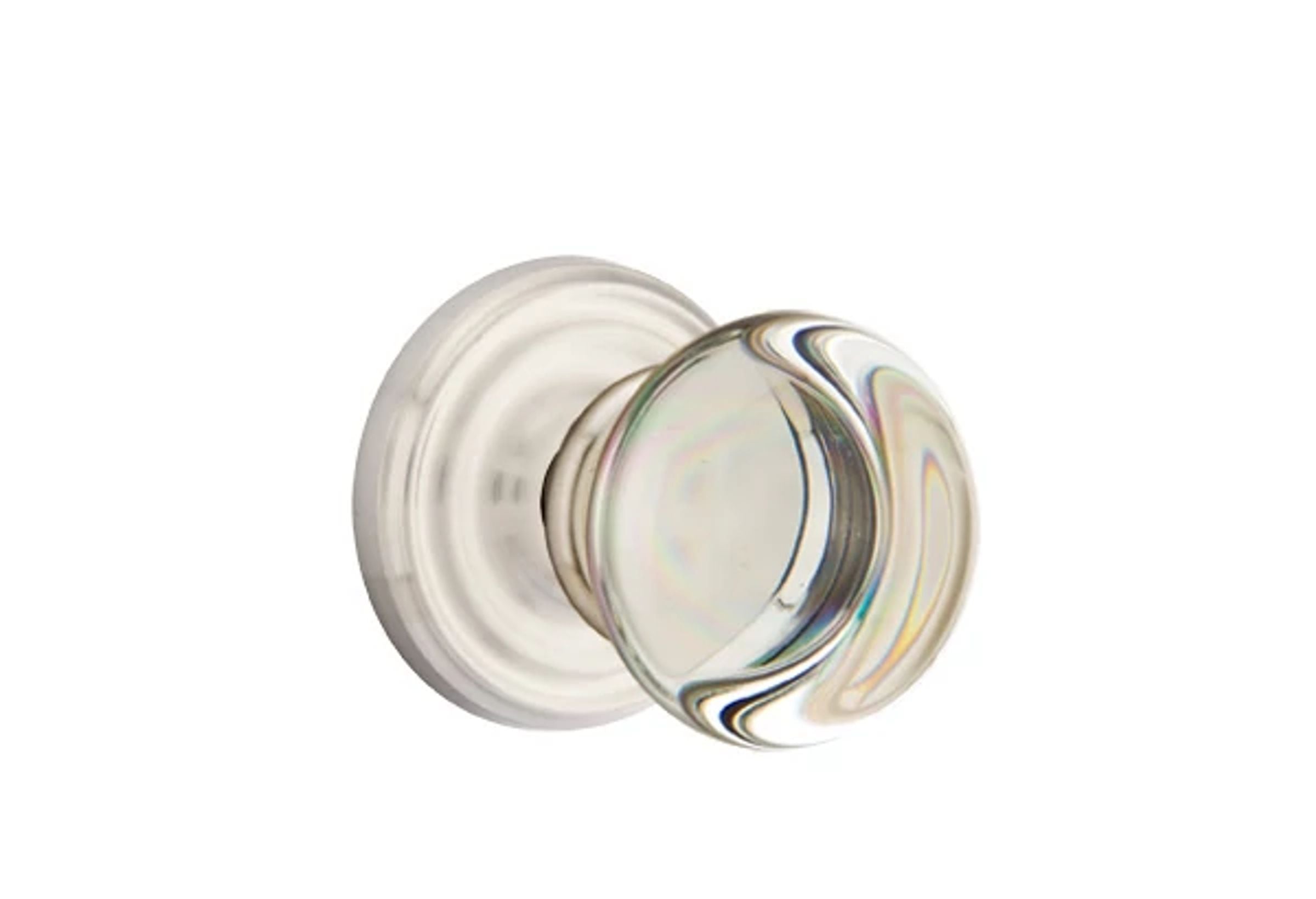 Emtek Concealed Fastener Providence Glass Knob Set with Regular Rosette