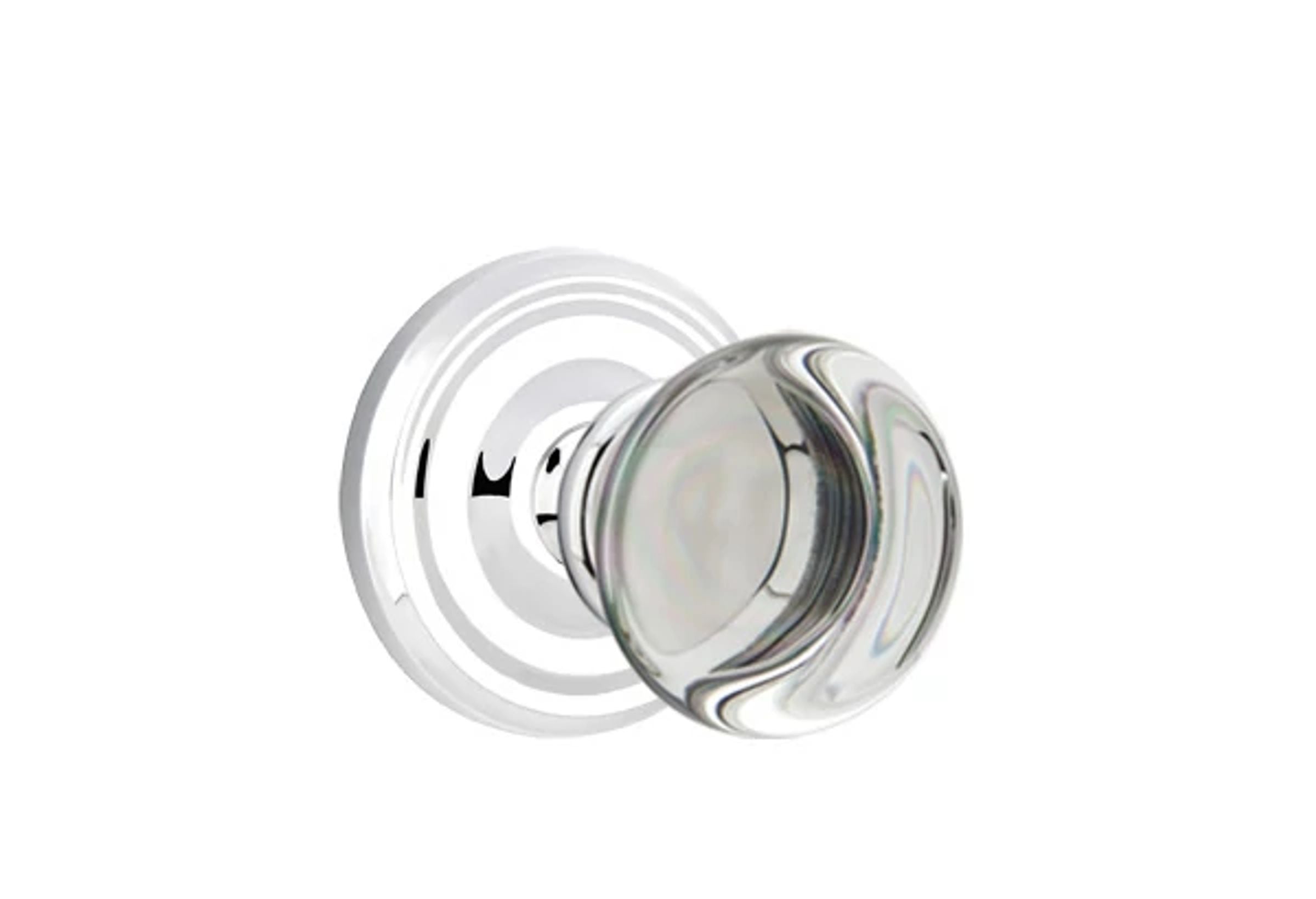 Emtek Concealed Fastener Providence Glass Knob Set with Regular Rosette