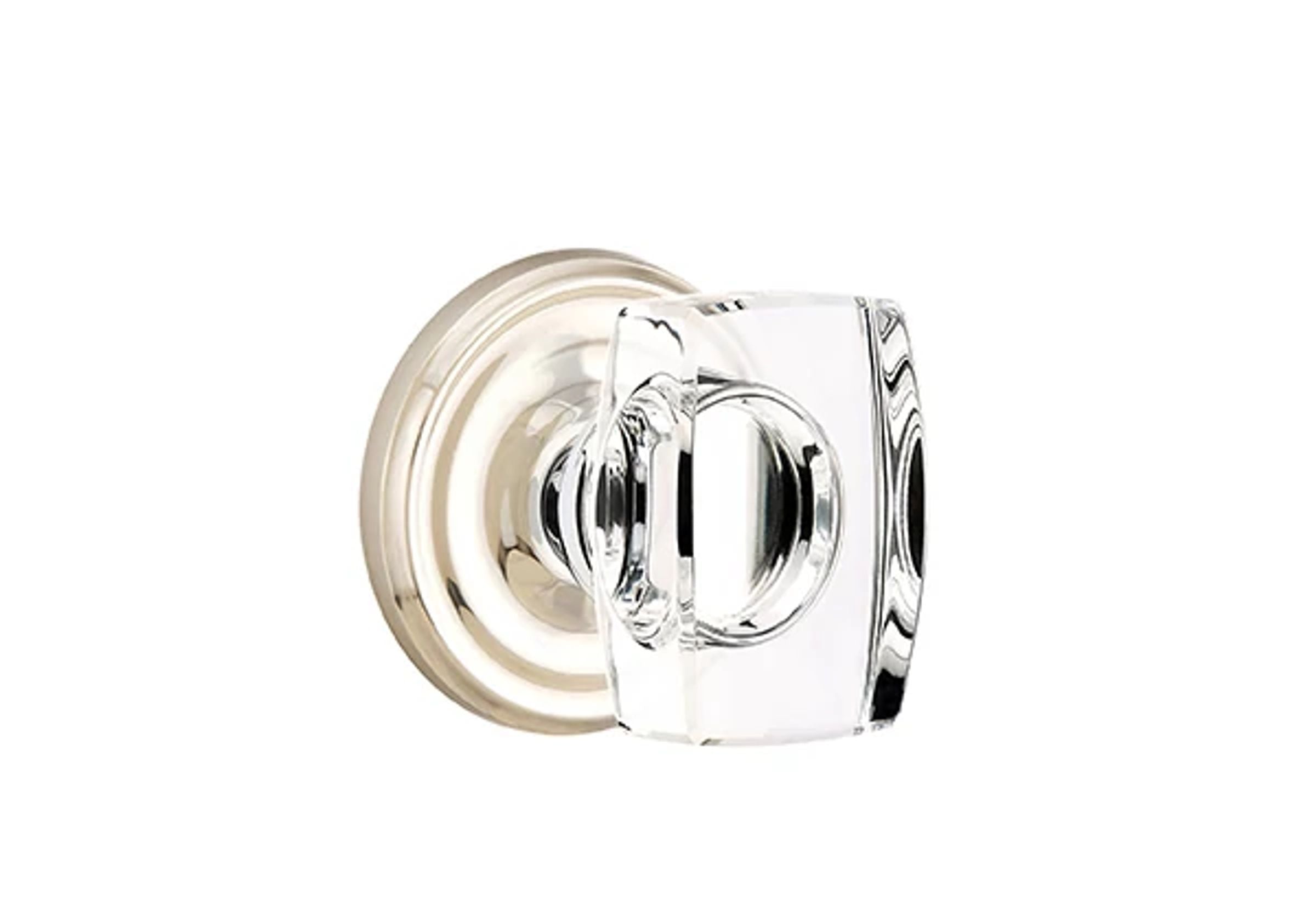 Emtek Concealed Fastener Windsor Glass Knob Set with Regular Rosette