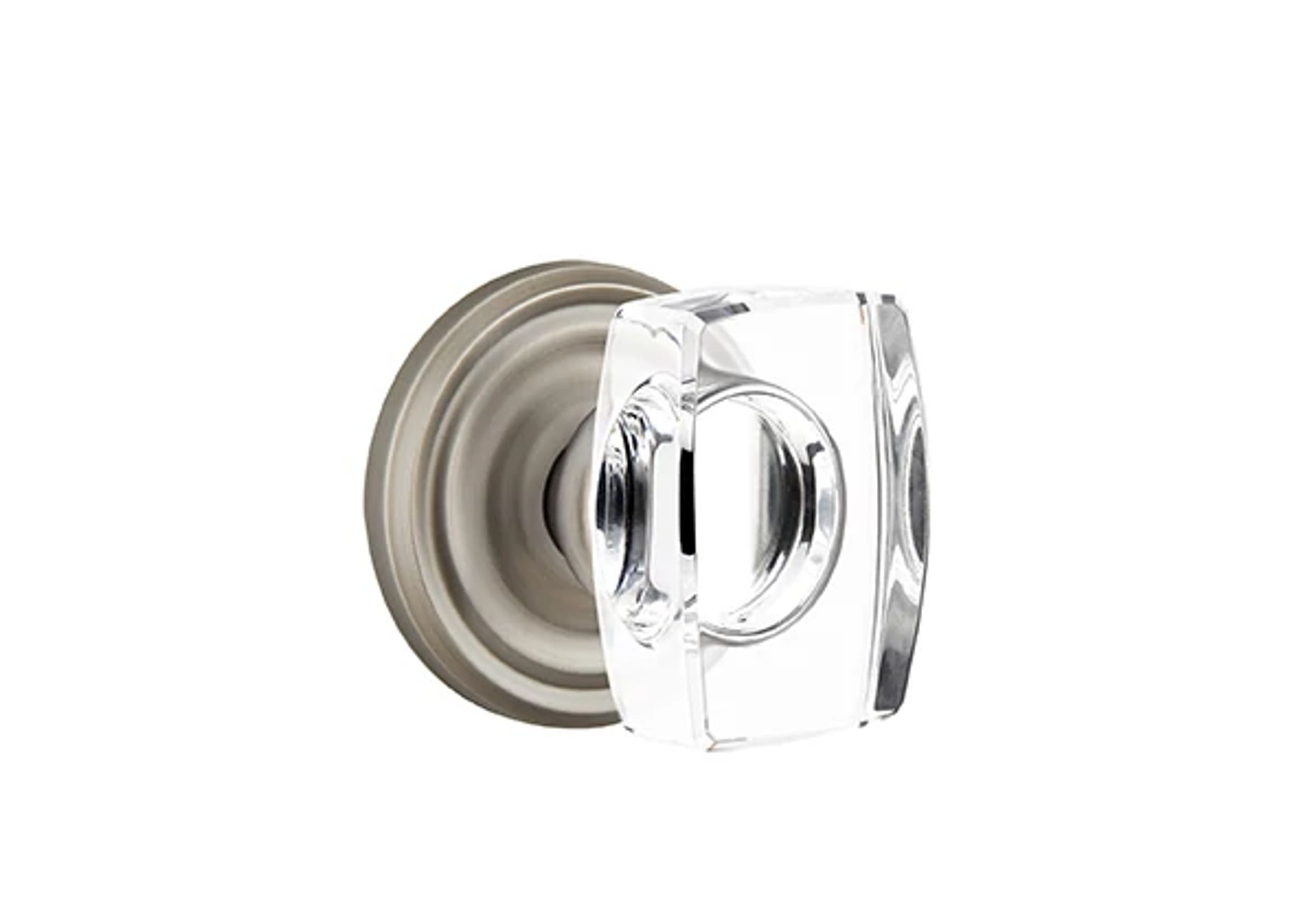 Emtek Windsor Glass Knob Set with Regular Rosette