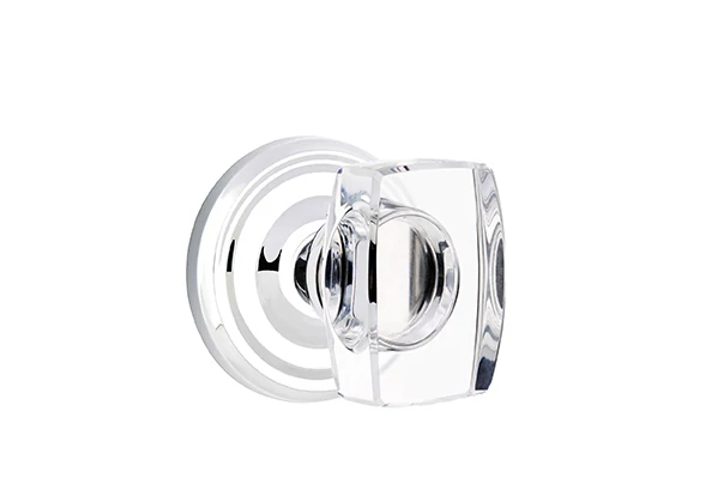 Emtek Concealed Fastener Windsor Glass Knob Set with Regular Rosette