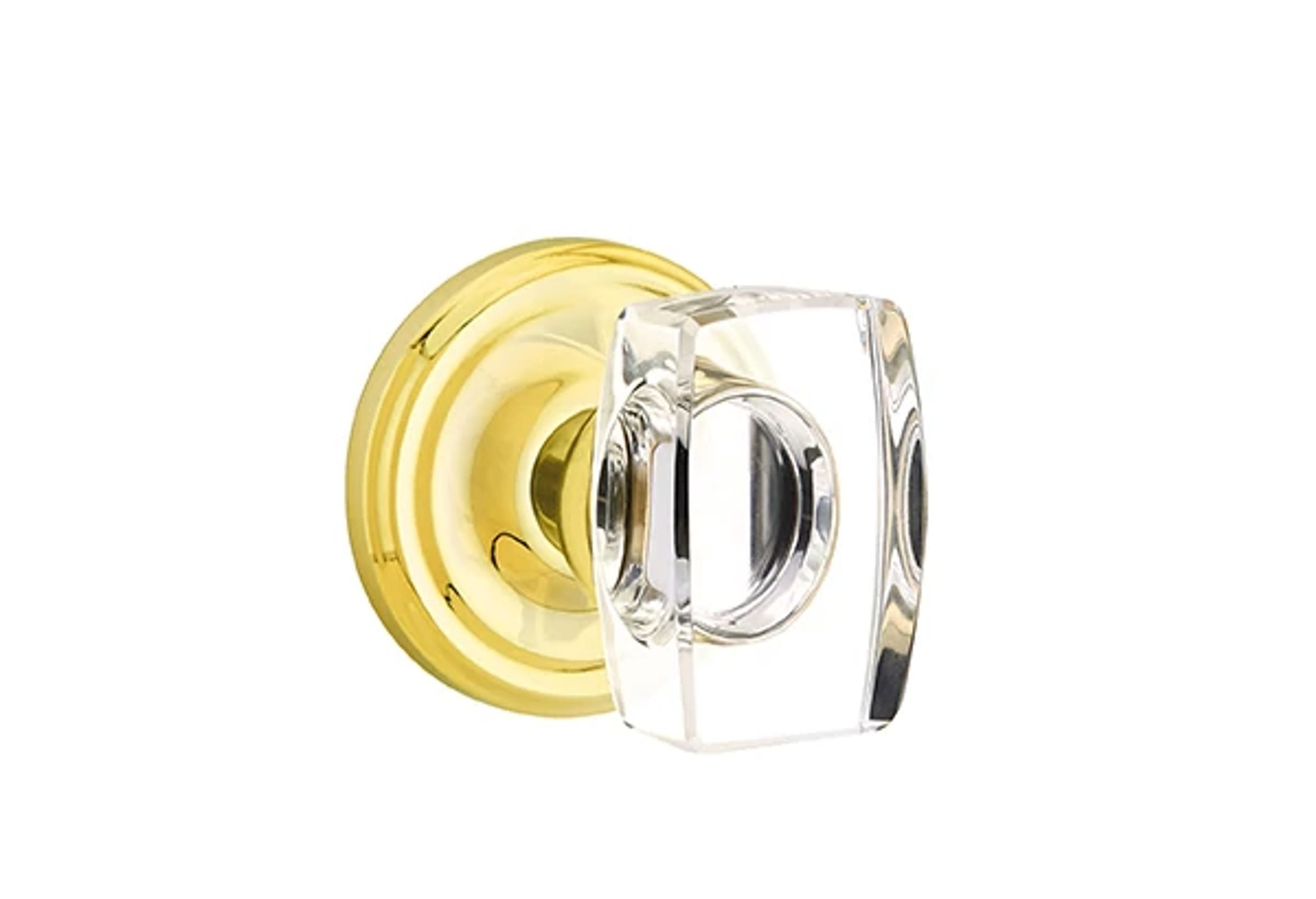 Emtek Concealed Fastener Windsor Glass Knob Set with Regular Rosette