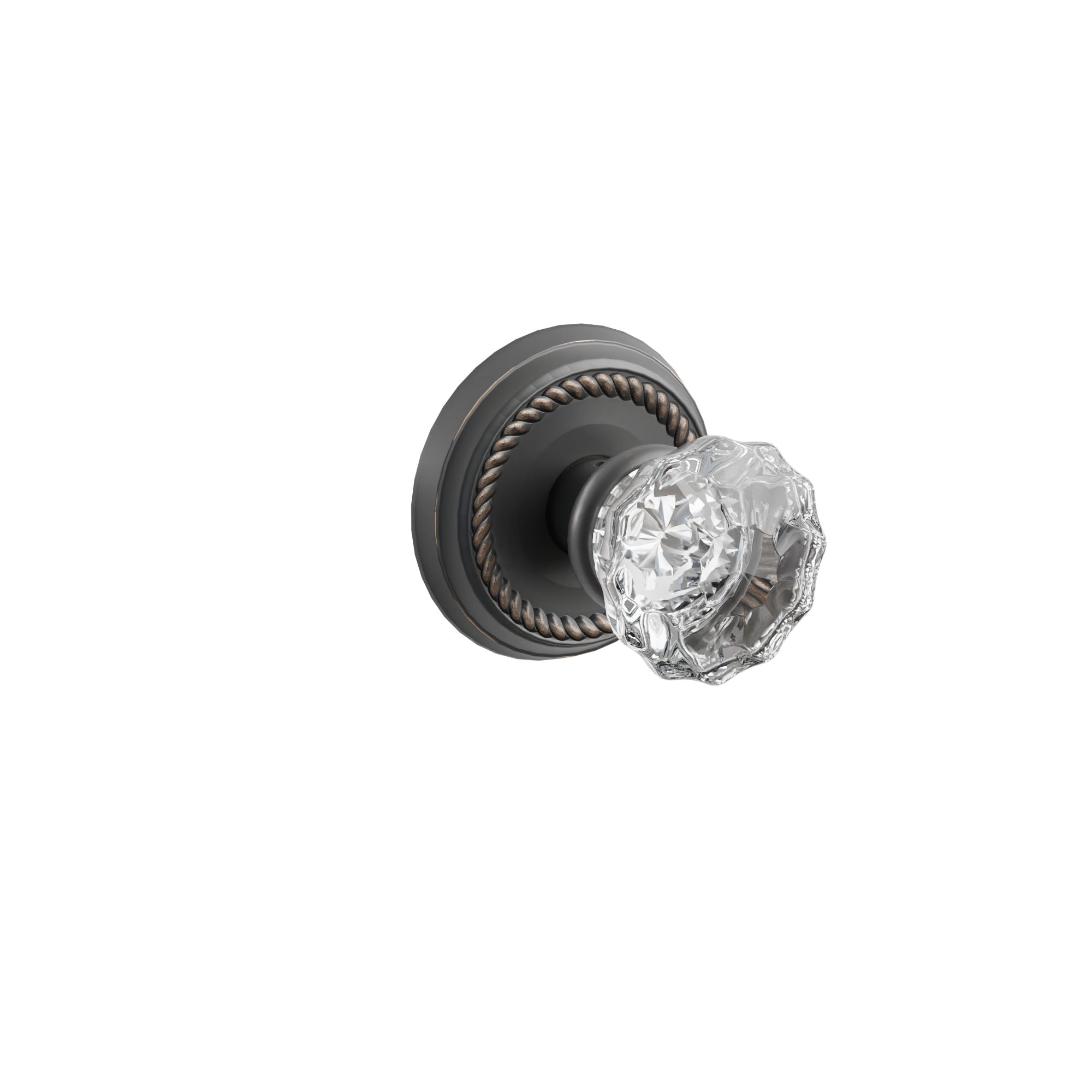 Emtek Concealed Fastener Astoria Glass Knob Set With Rope Rosette