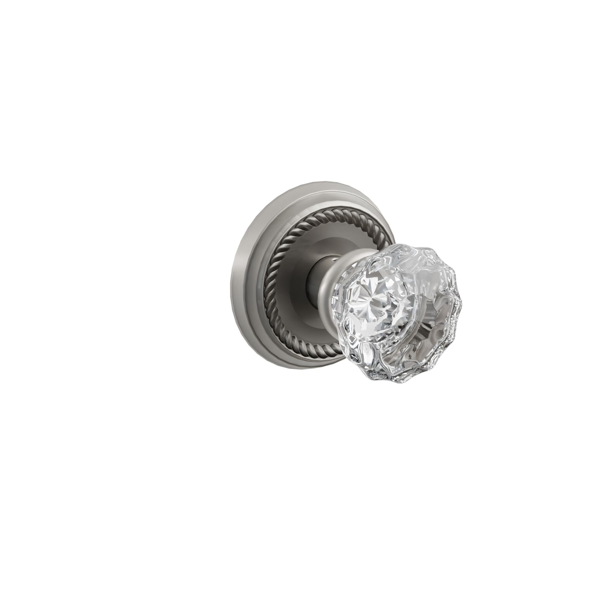 Emtek Concealed Fastener Astoria Glass Knob Set With Rope Rosette
