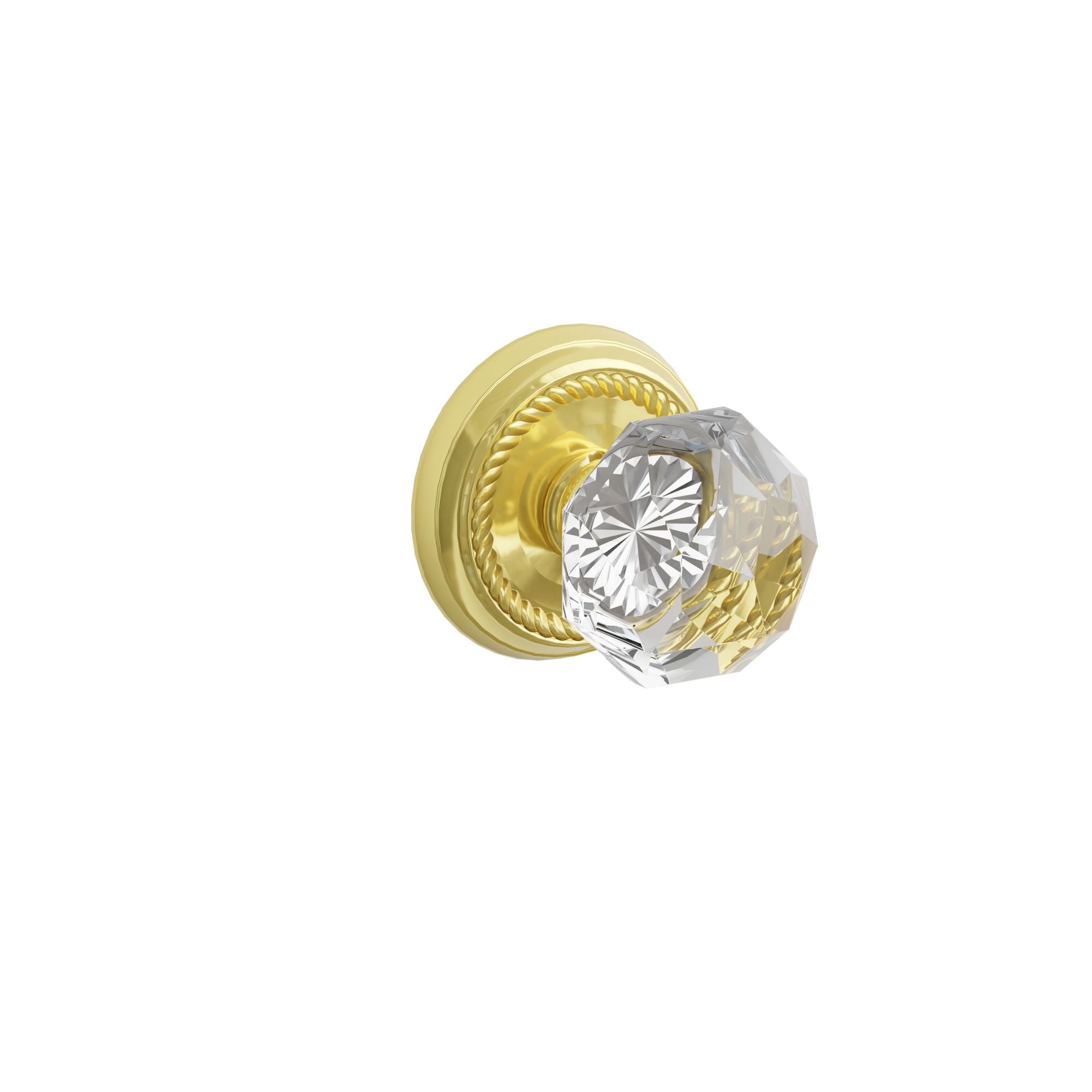 Emtek Diamond Glass Knob Set with Rope Rosette