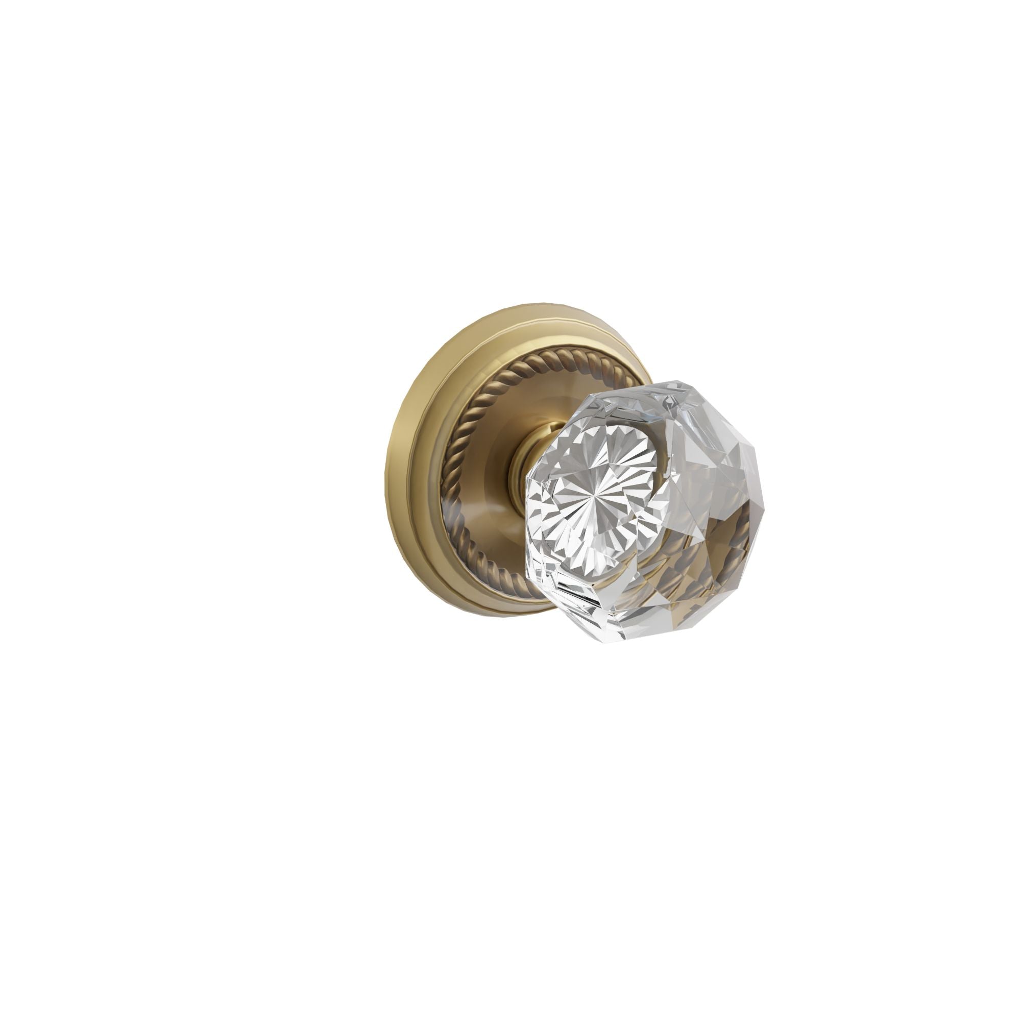 Emtek Concealed Fastener Diamond Glass Knob Set with Rope Rosette
