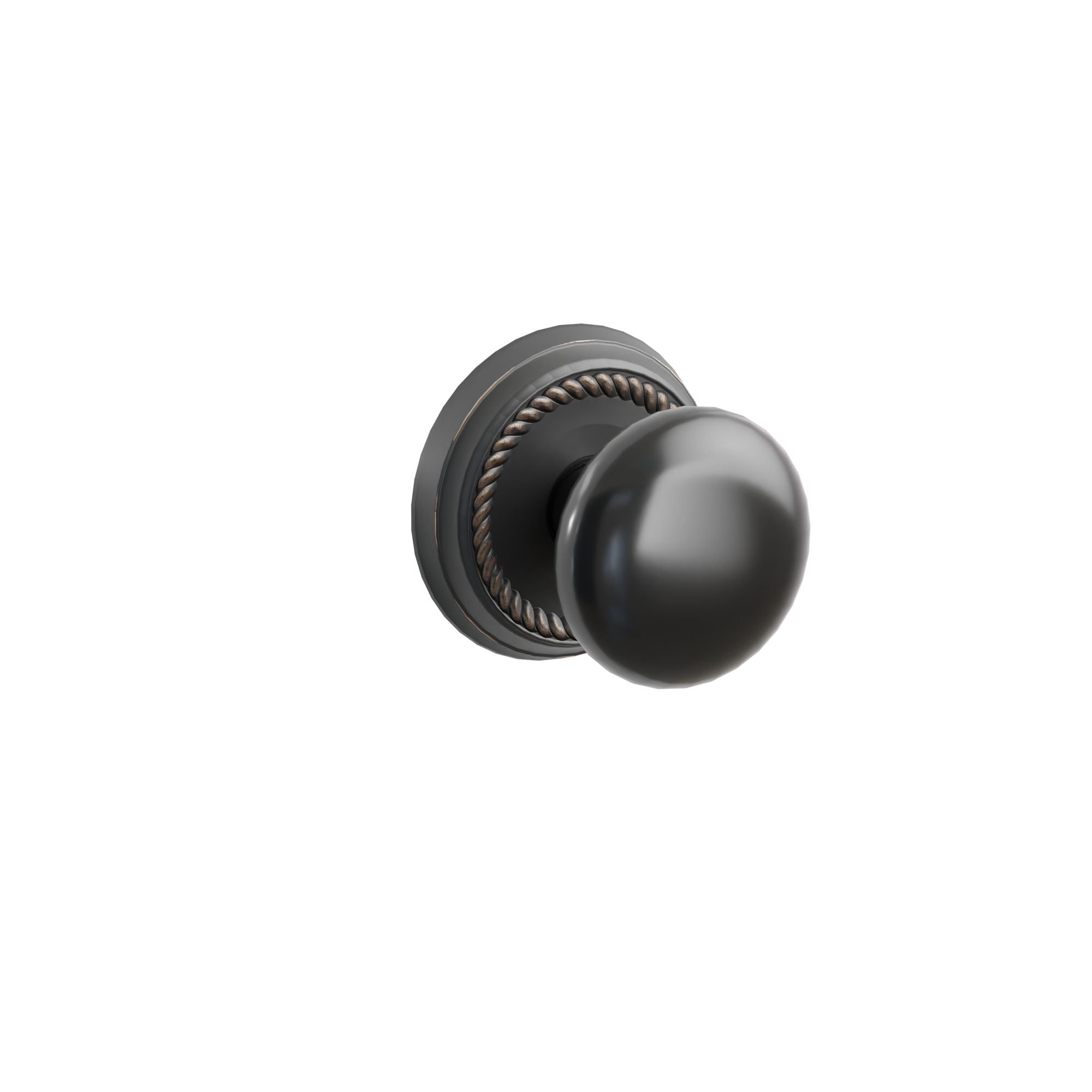 Emtek Concealed Fastener Ebony Porcelain Knob Set With Rope Rosette
