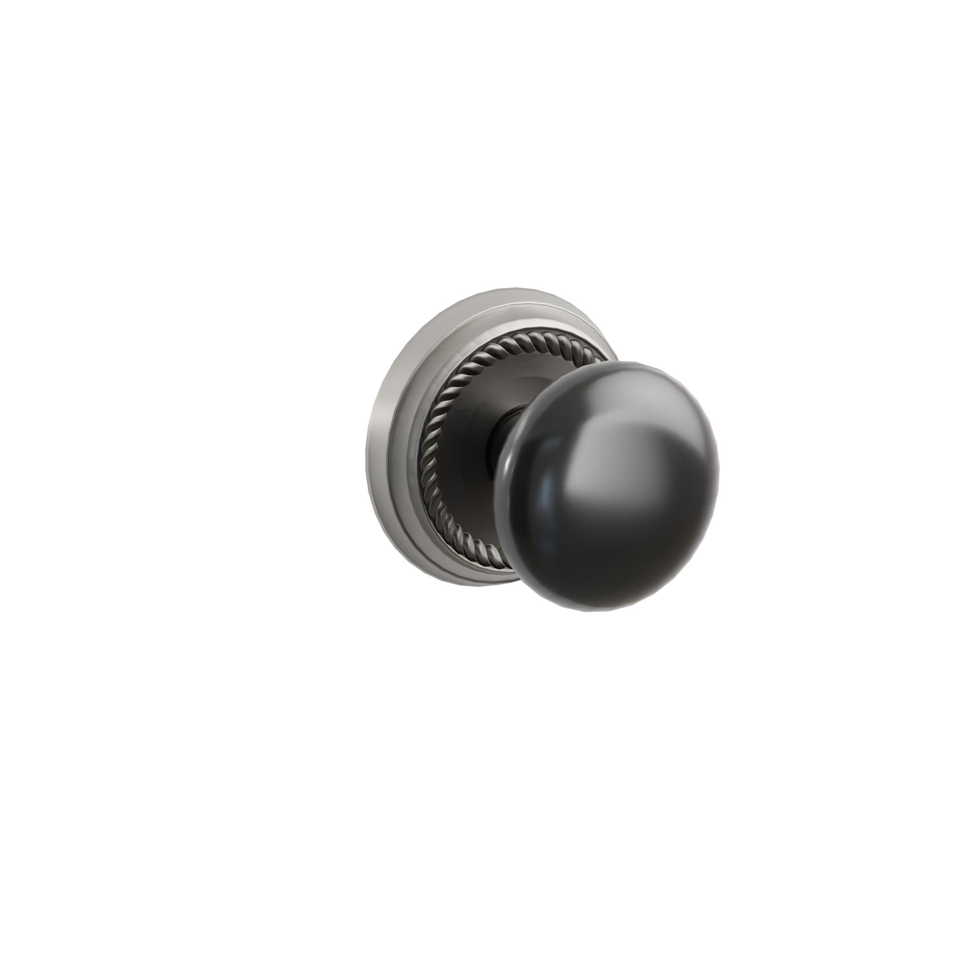 Emtek Concealed Fastener Ebony Porcelain Knob Set With Rope Rosette