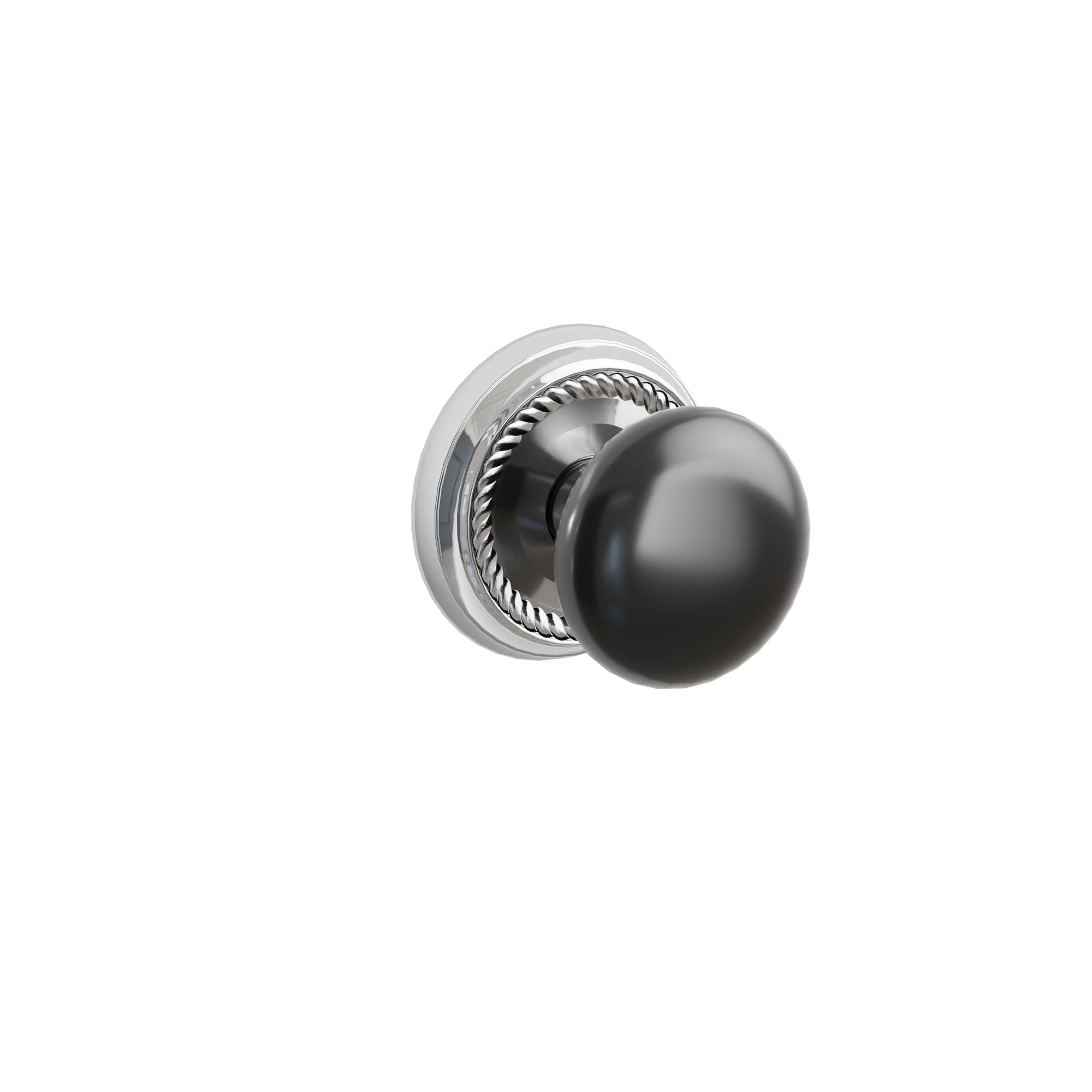 Emtek Concealed Fastener Ebony Porcelain Knob Set With Rope Rosette
