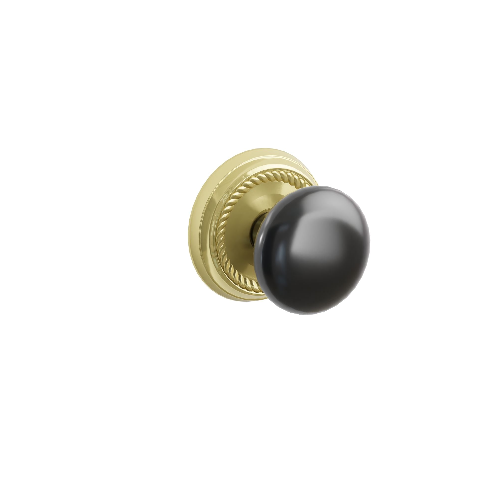 Emtek Concealed Fastener Ebony Porcelain Knob Set With Rope Rosette