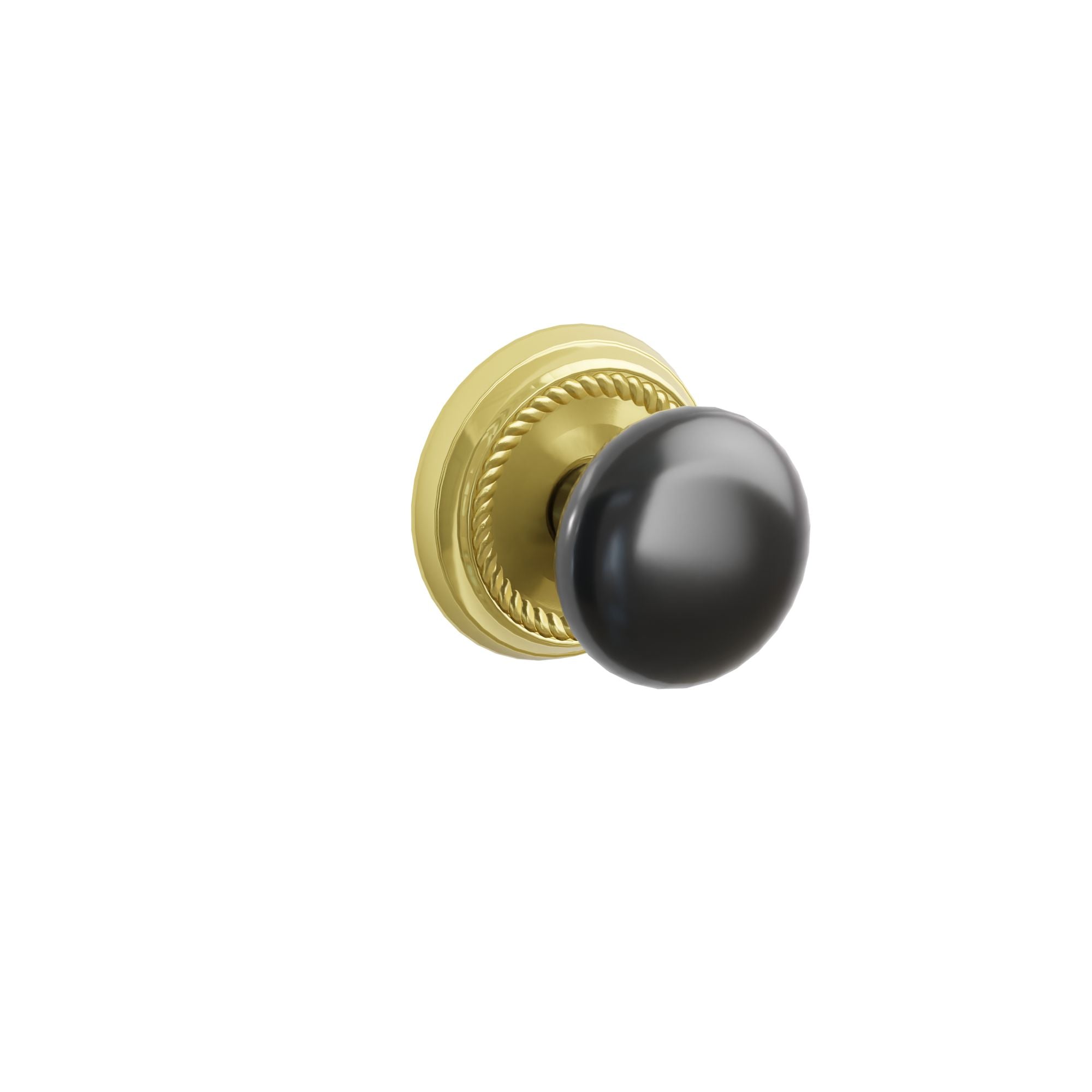 Emtek Concealed Fastener Ebony Porcelain Knob Set With Rope Rosette