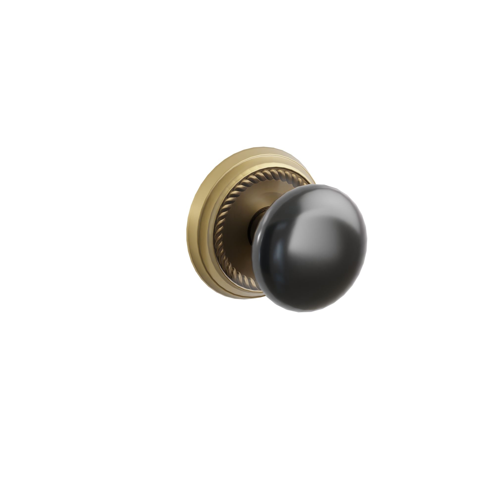 Emtek Concealed Fastener Ebony Porcelain Knob Set With Rope Rosette